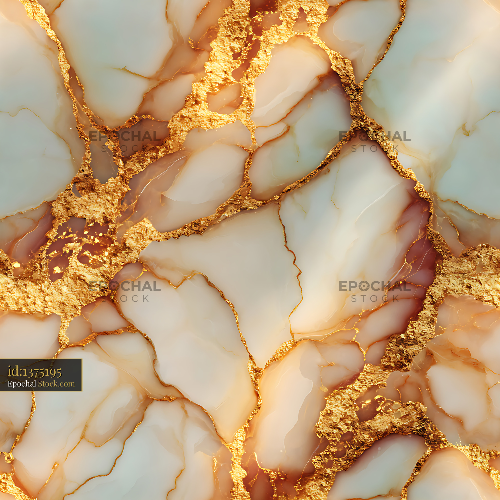 Luxury Gold Veined Marble Stone Seamless Pattern - stock photo