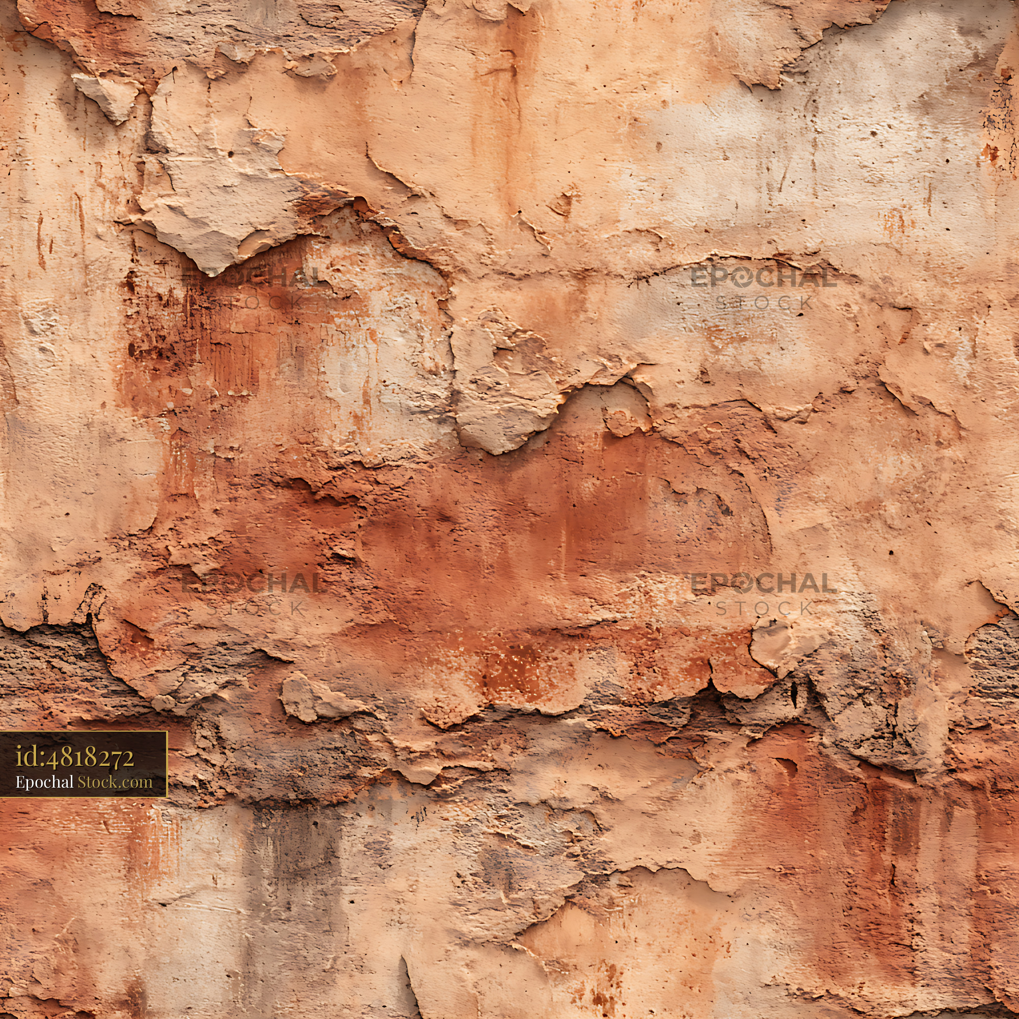 Distressed Ochre Stucco Texture Seamless Pattern - stock photo