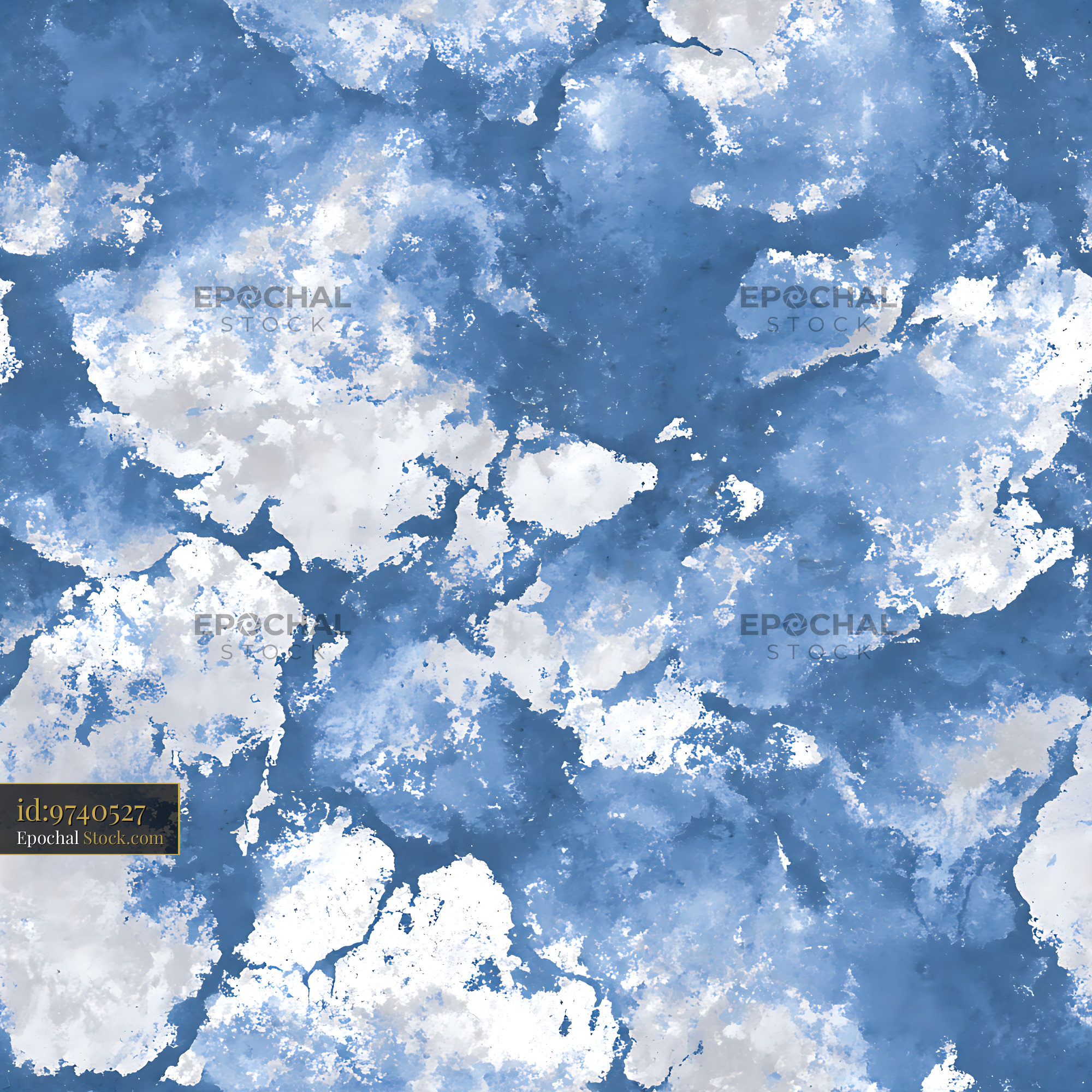 Distressed Blue Tadelakt Plaster Seamless Pattern - stock photo