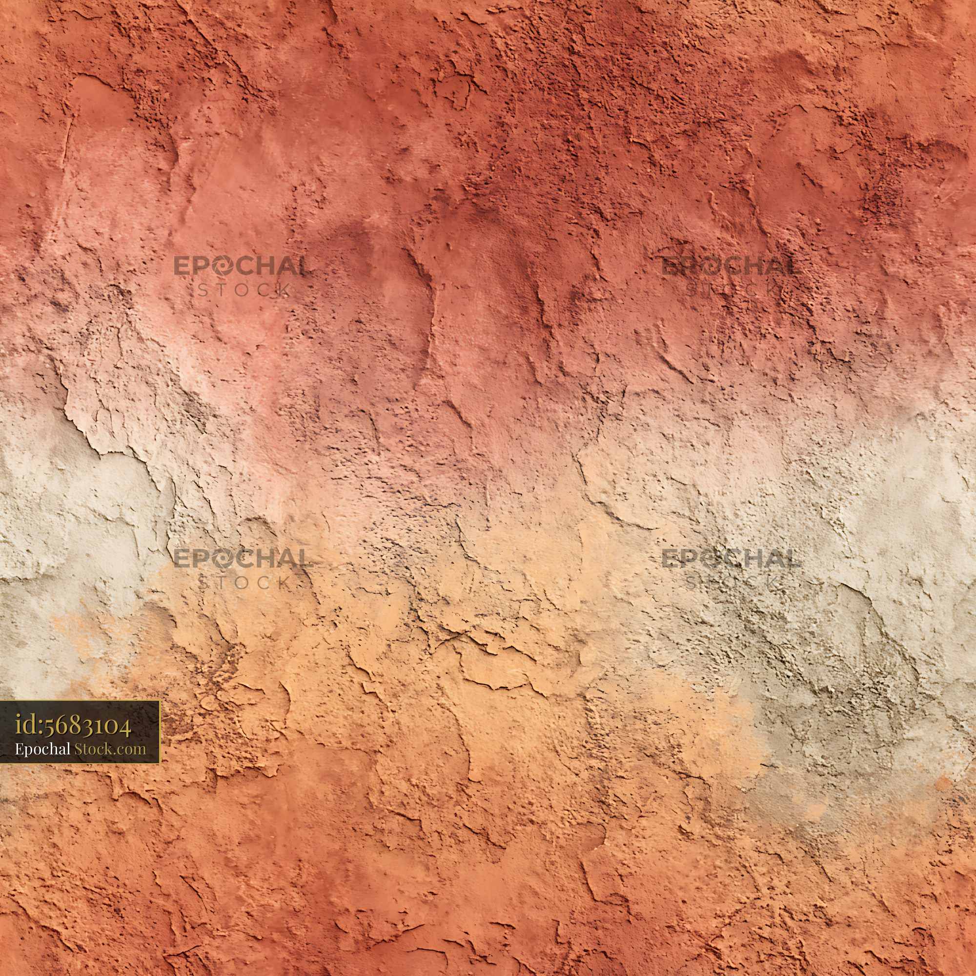 Rustic Terracotta Plaster Texture Seamless Pattern - stock photo