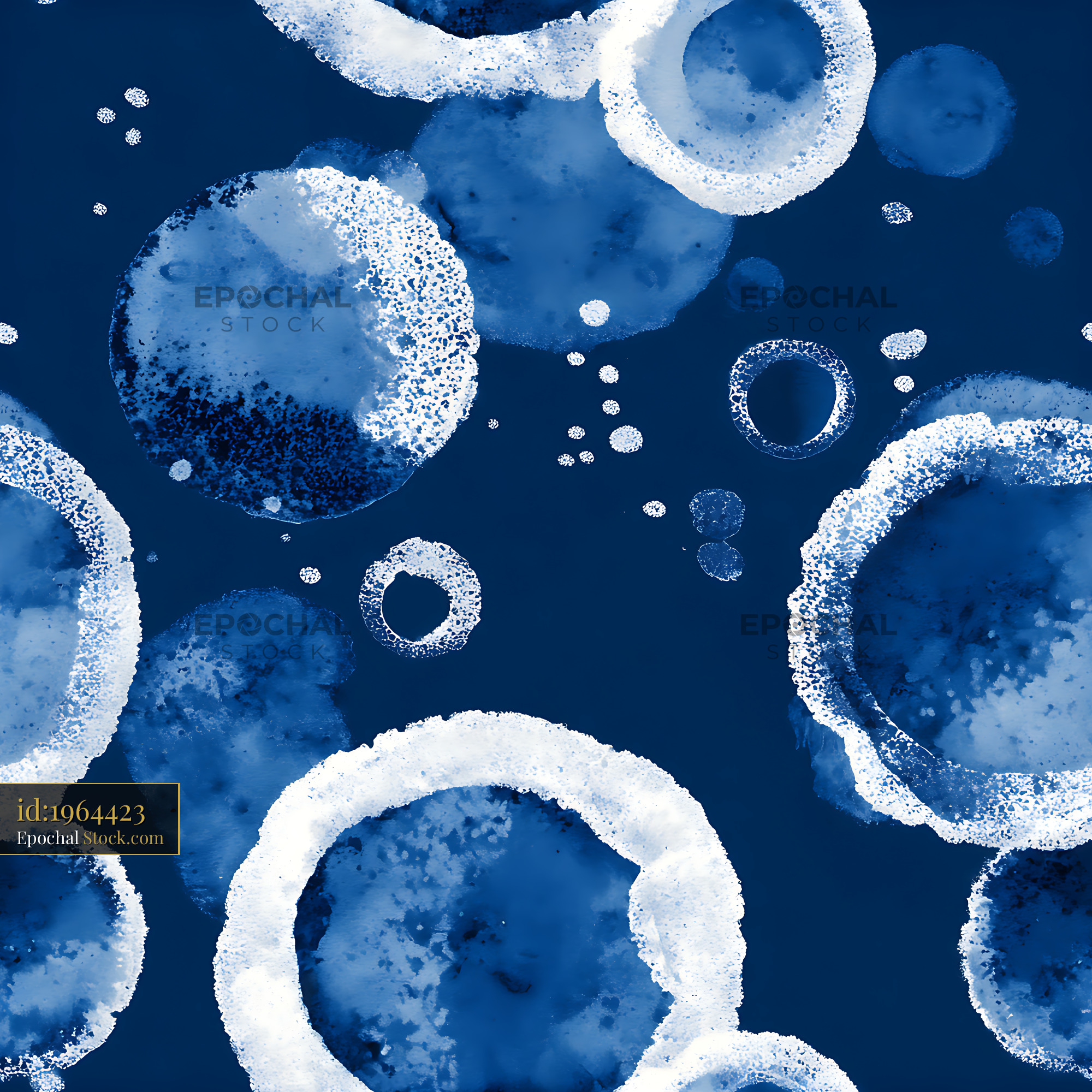 Indigo Navy Petri Dish Abstract Seamless Pattern - stock photo