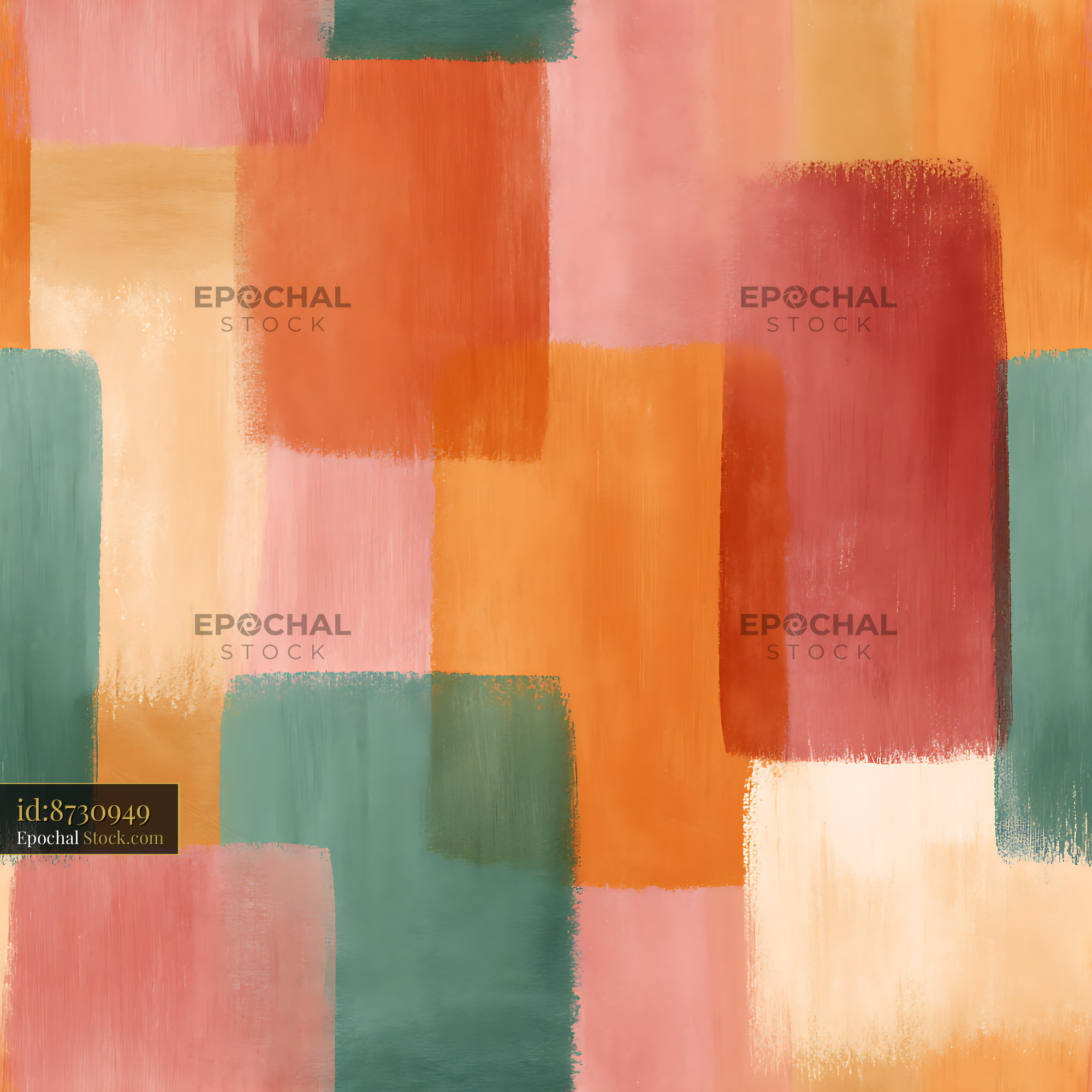 Earthy Terracotta Abstract Color Block Repeat Patt - stock photo