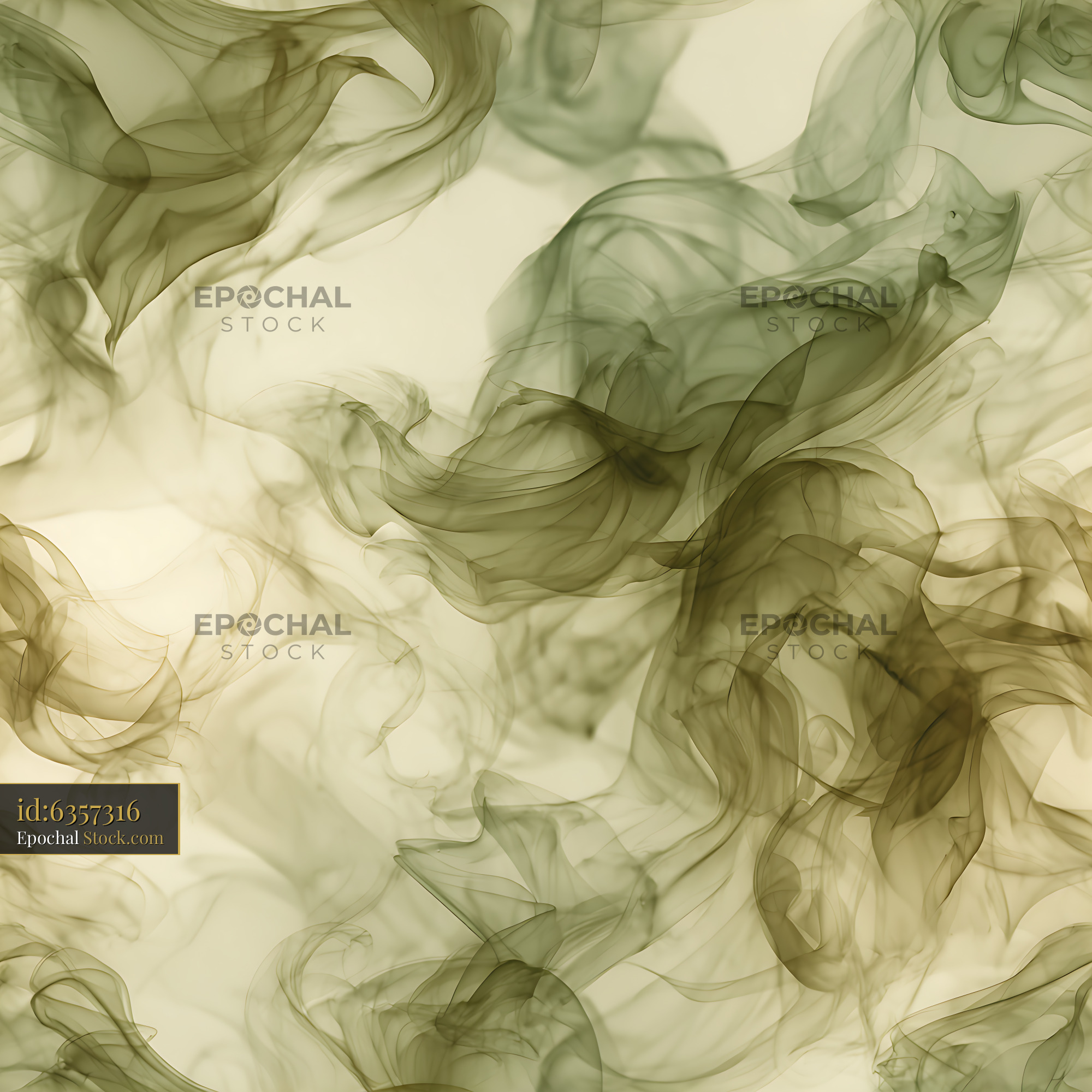 Olive Green Smoke Wisps Abstract Seamless Pattern - stock photo