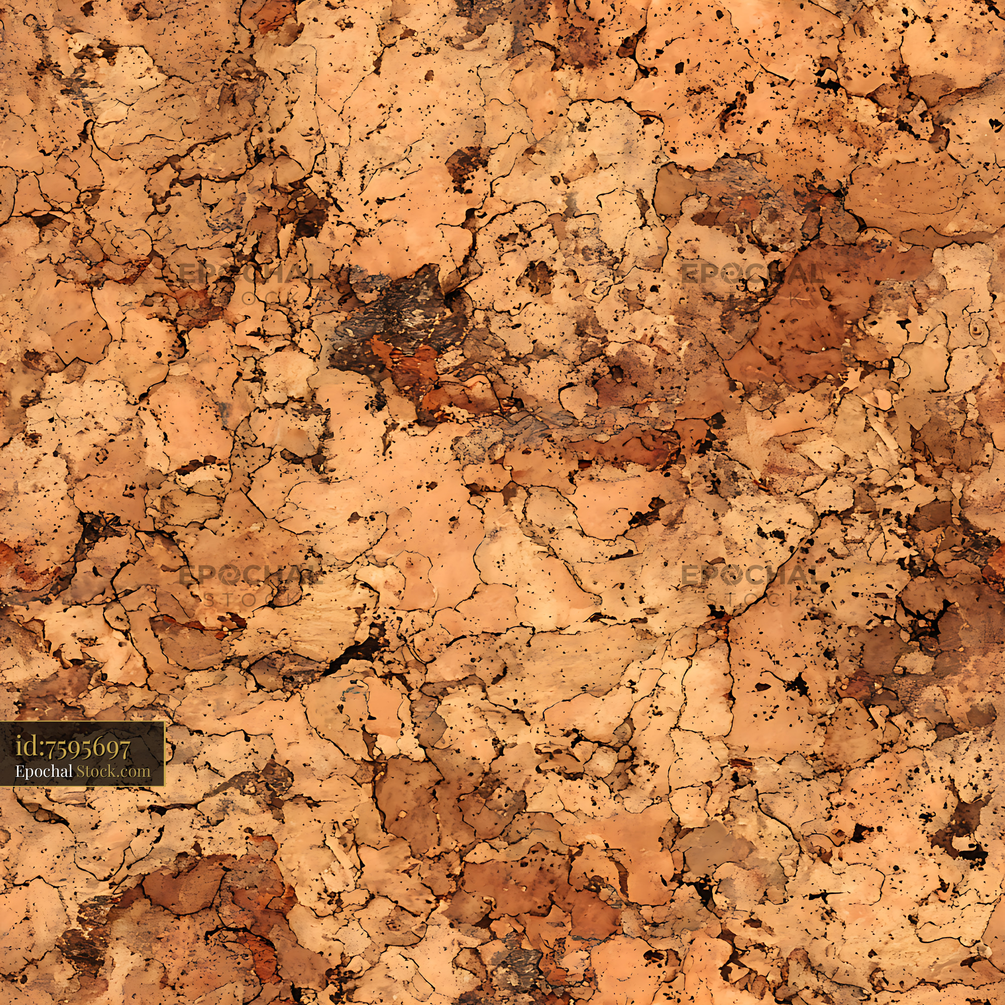 Earthy Weathered Cork Texture Seamless Pattern - stock photo