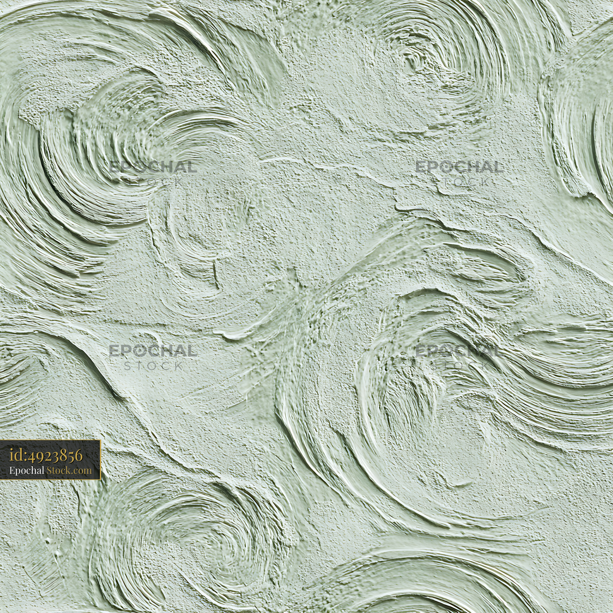 Sage Green Swirl Impasto Plaster Seamless Pattern - stock photo