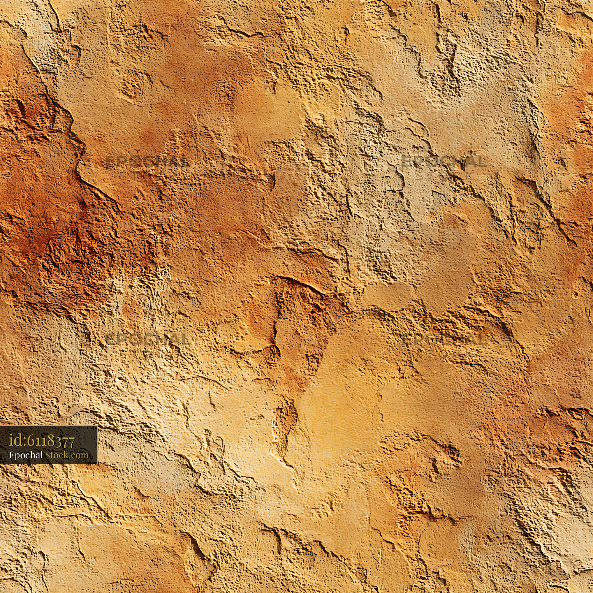 Weathered Terracotta Stucco Wall Seamless Pattern - stock photo