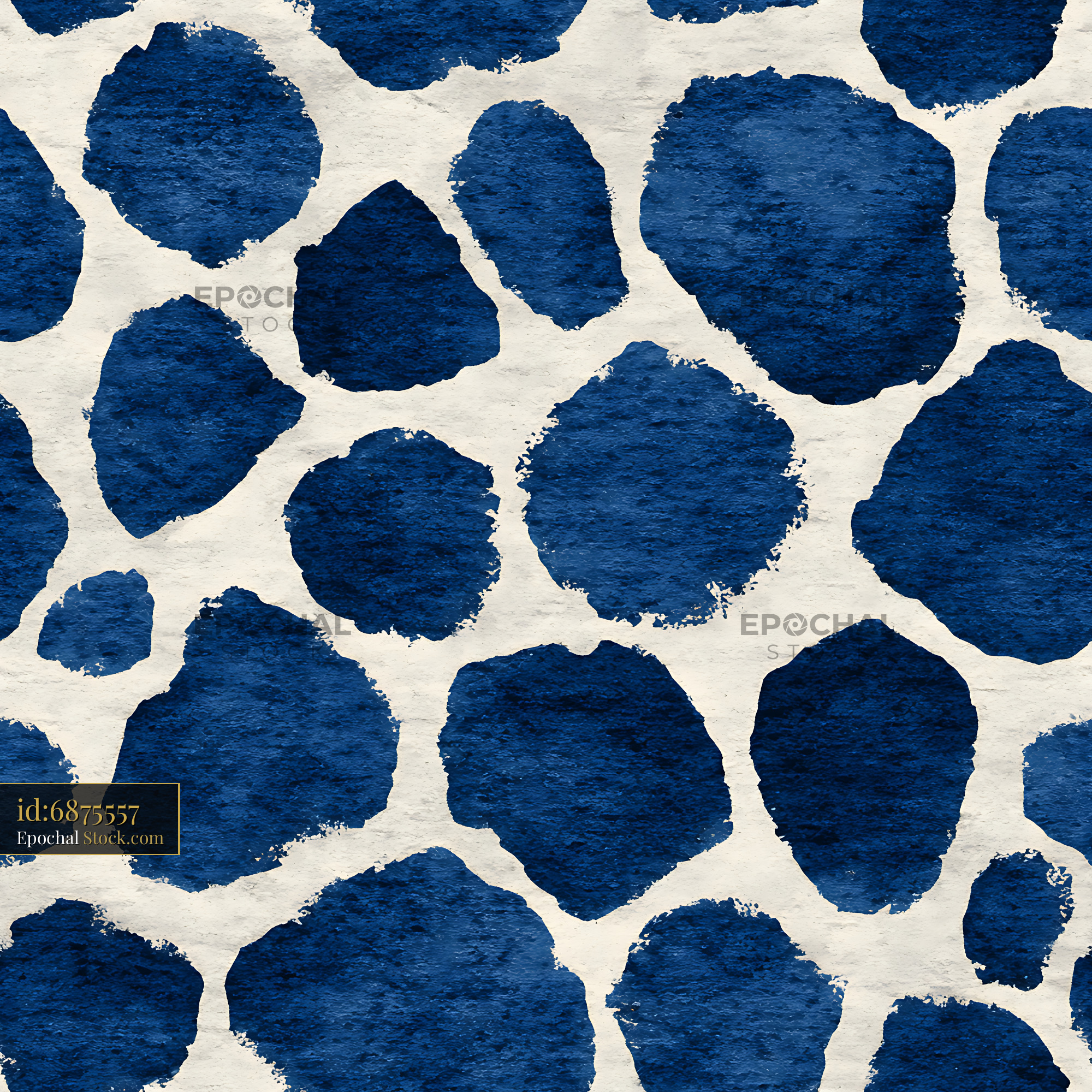 Indigo Watercolor Giraffe Print Seamless Pattern - stock photo
