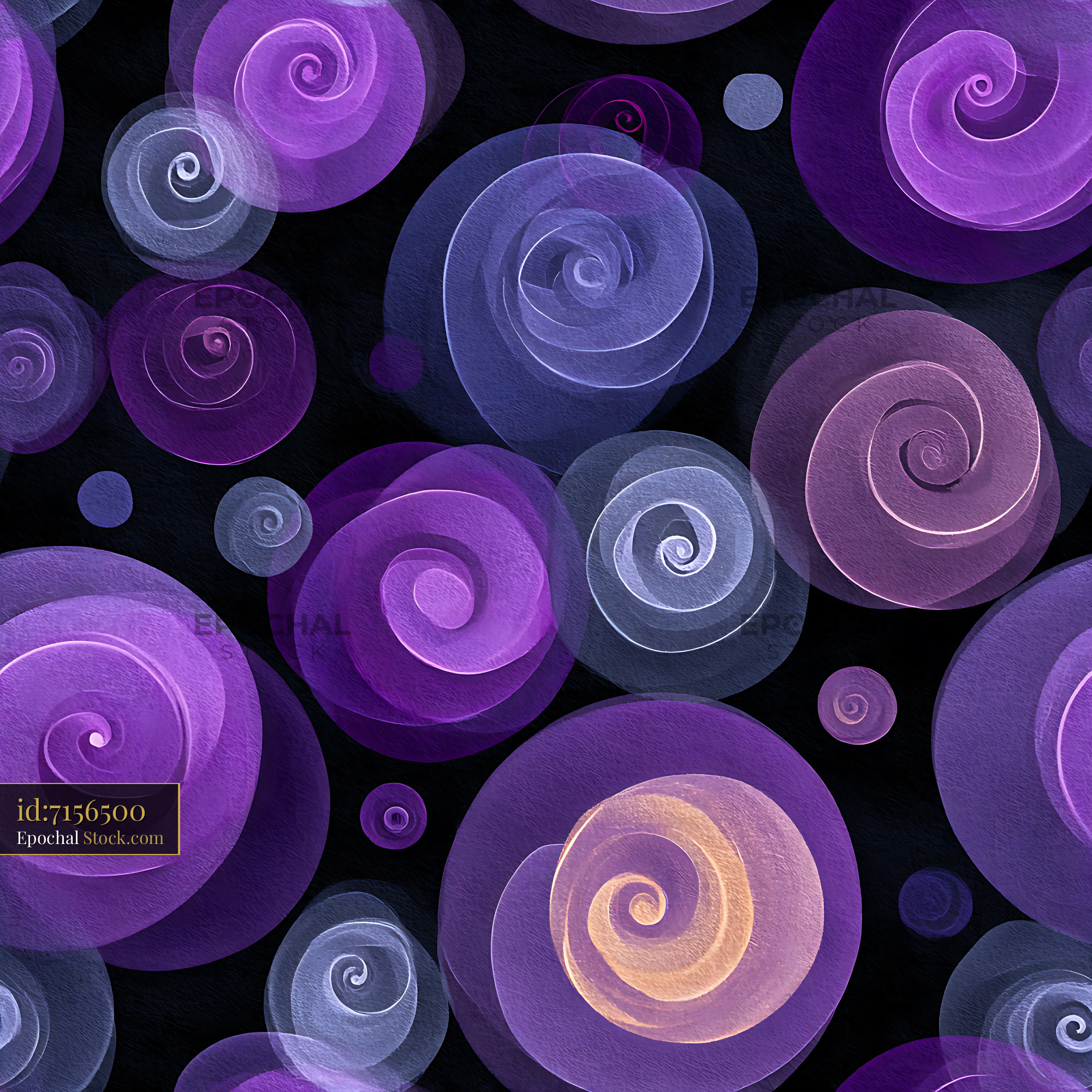 Abstract Violet Galaxy Swirls Seamless Pattern - stock photo