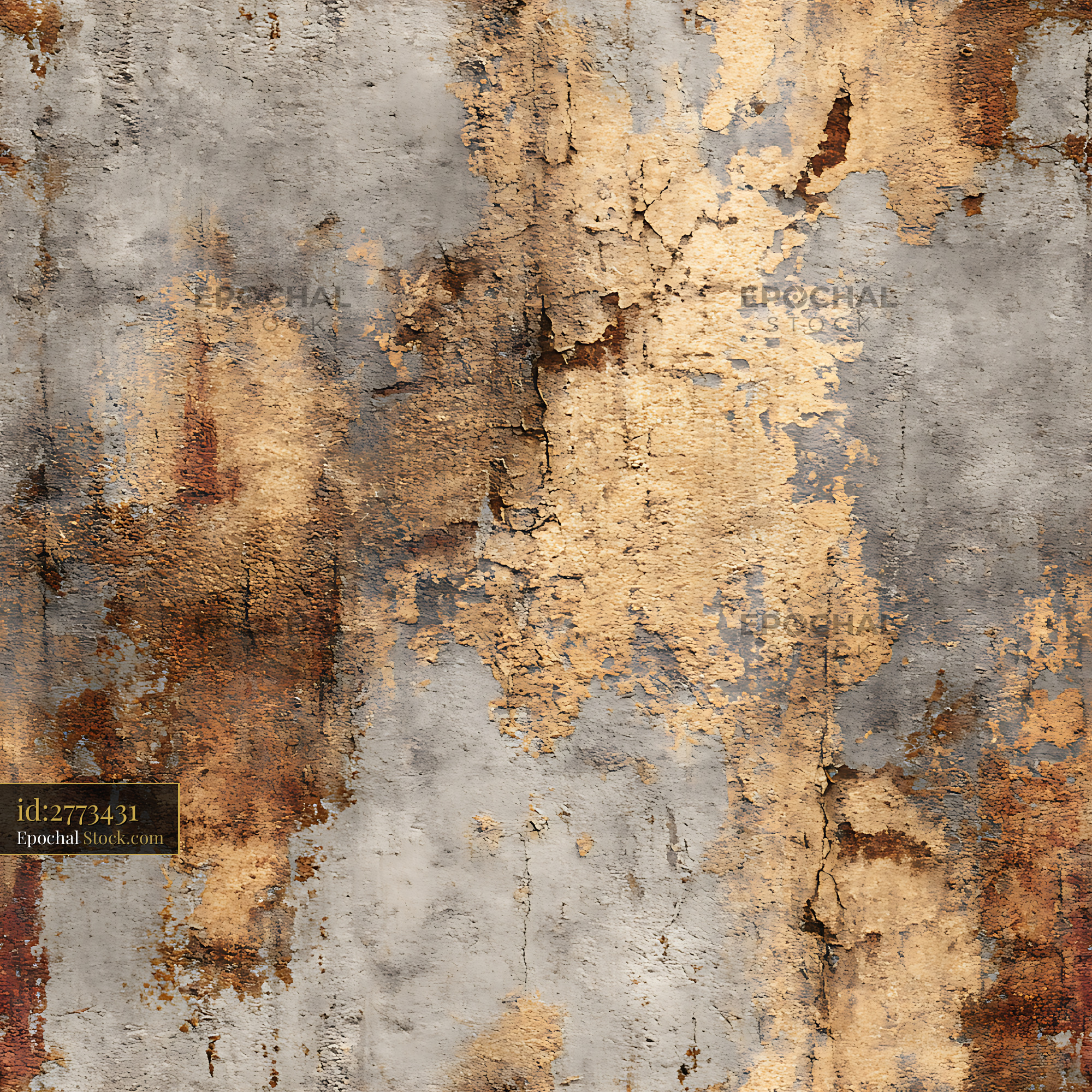 Gritty Rust and Concrete Wall Seamless Pattern - stock photo