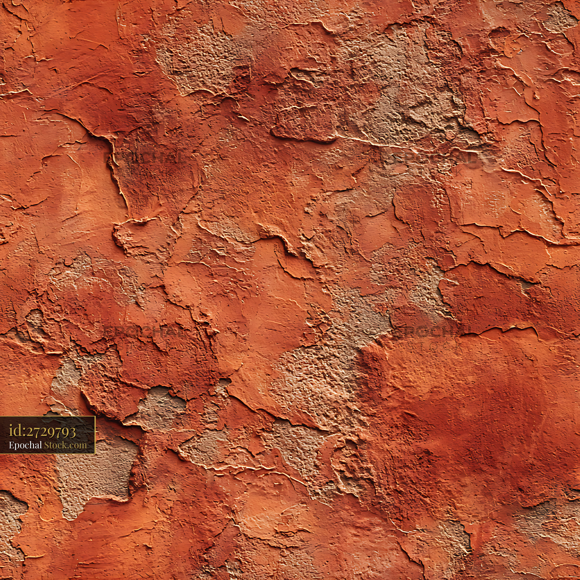 Weathered Burnt Orange Plaster Seamless Pattern - stock photo