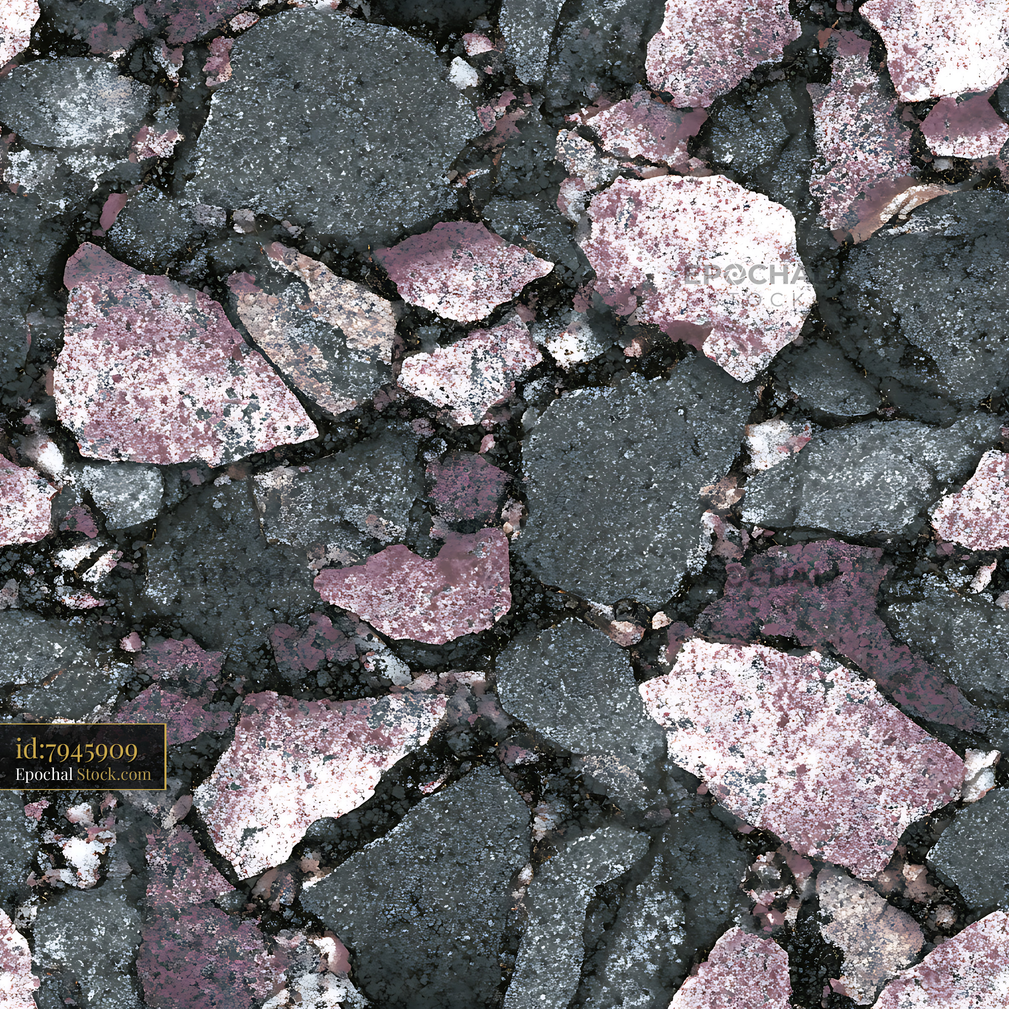 Shattered Rose Geode and Slate Seamless Pattern - stock photo