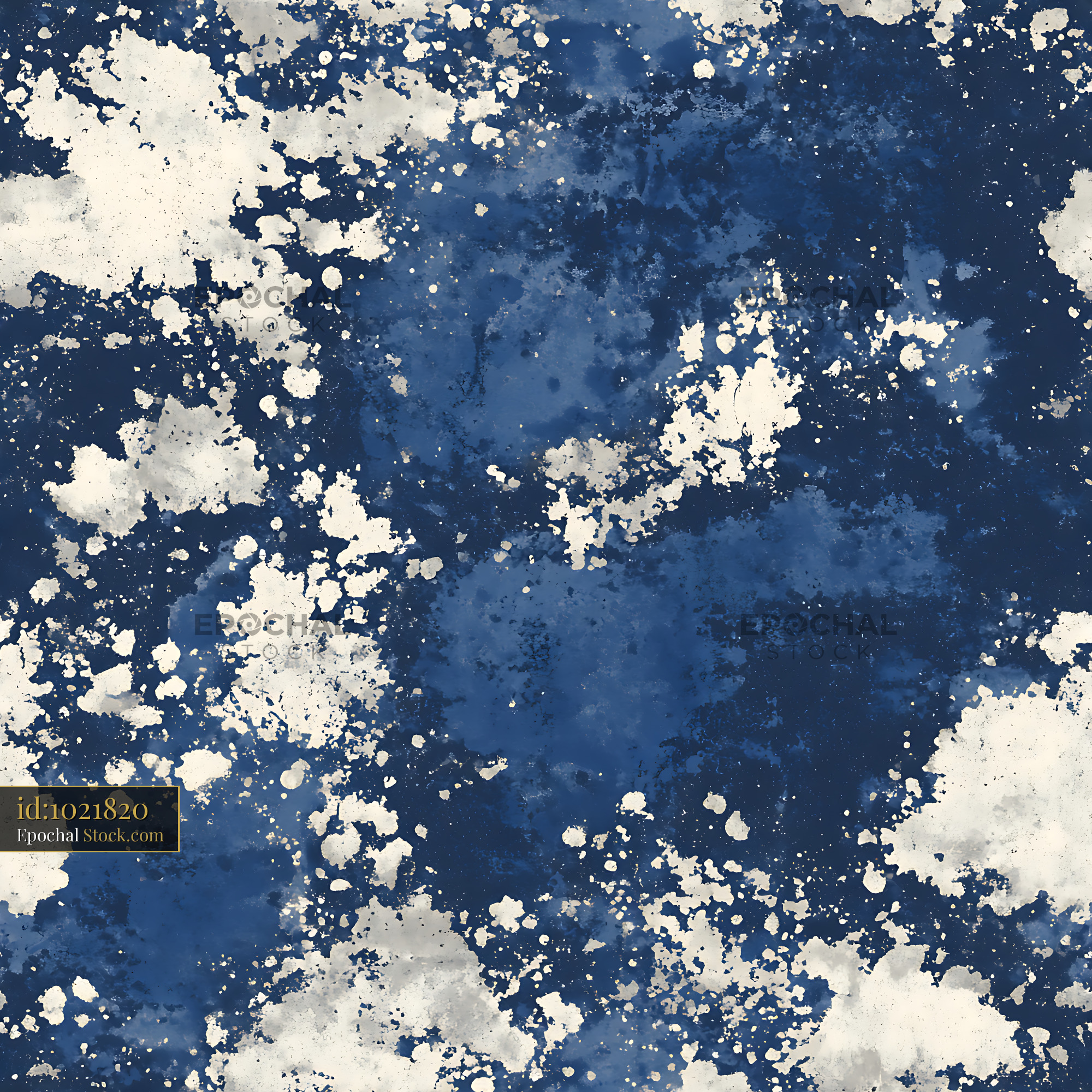 Navy Blue Ink Splatter Abstract Seamless Pattern - stock photo