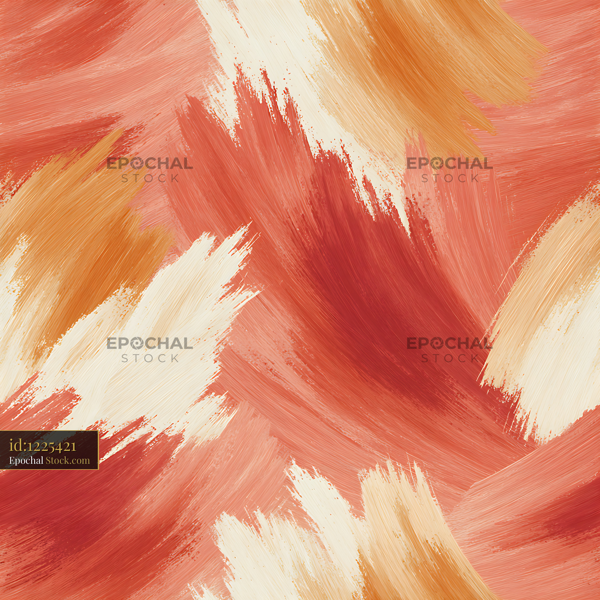 Terracotta Abstract Brushstrokes Seamless Pattern - stock photo