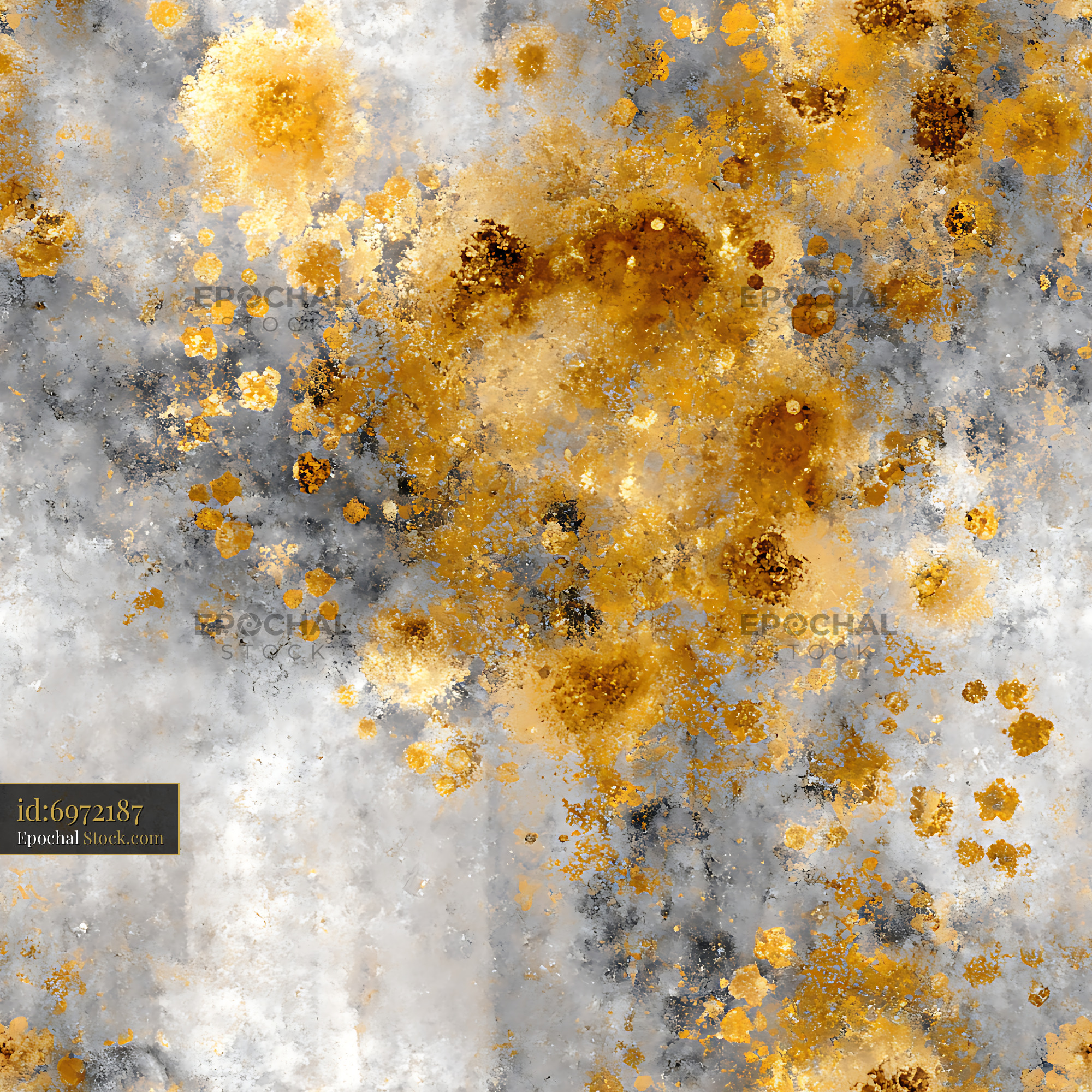 Gold and Grey Distressed Mercury Seamless Pattern - stock photo
