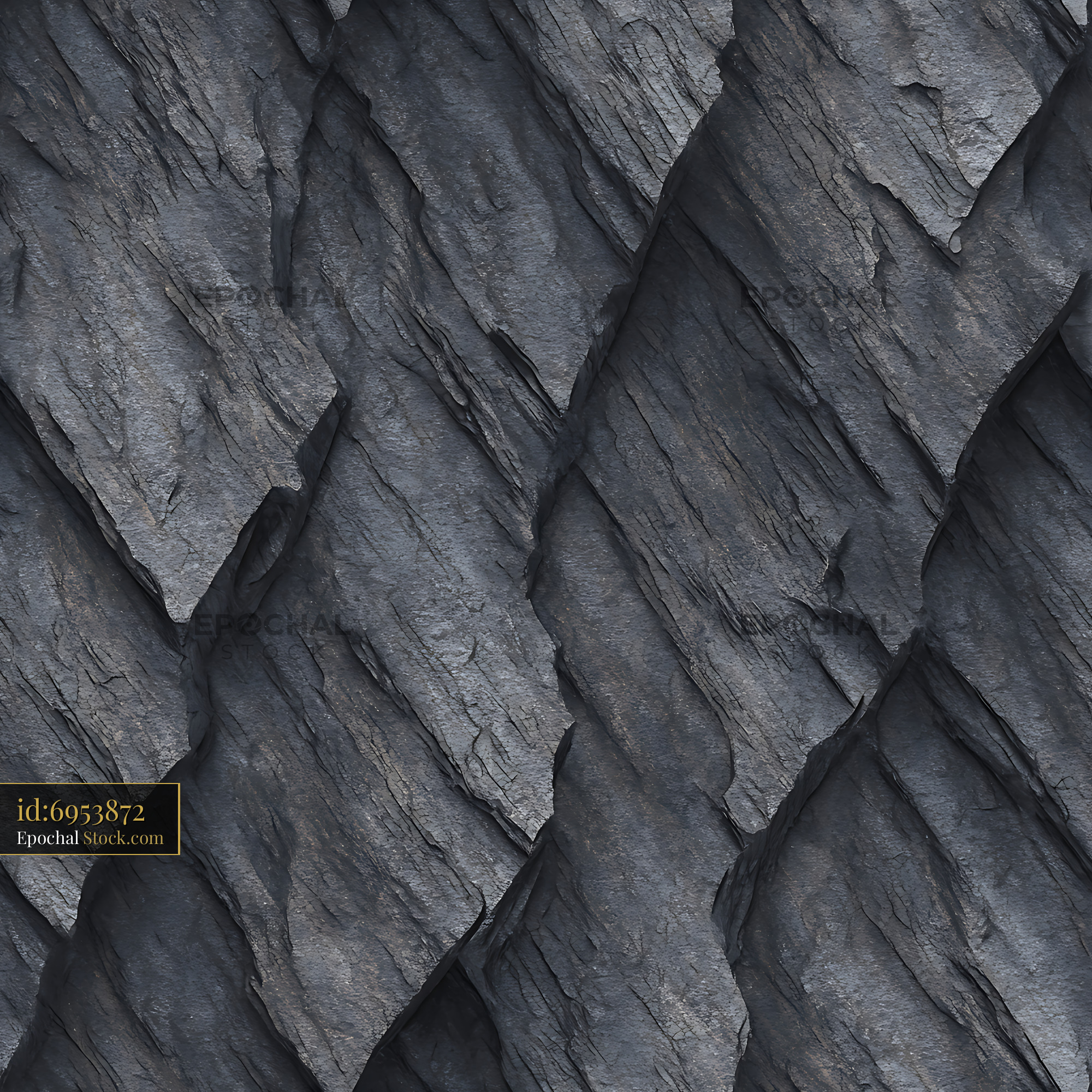 Rugged Gray Shale Rock Texture Seamless Pattern - stock photo
