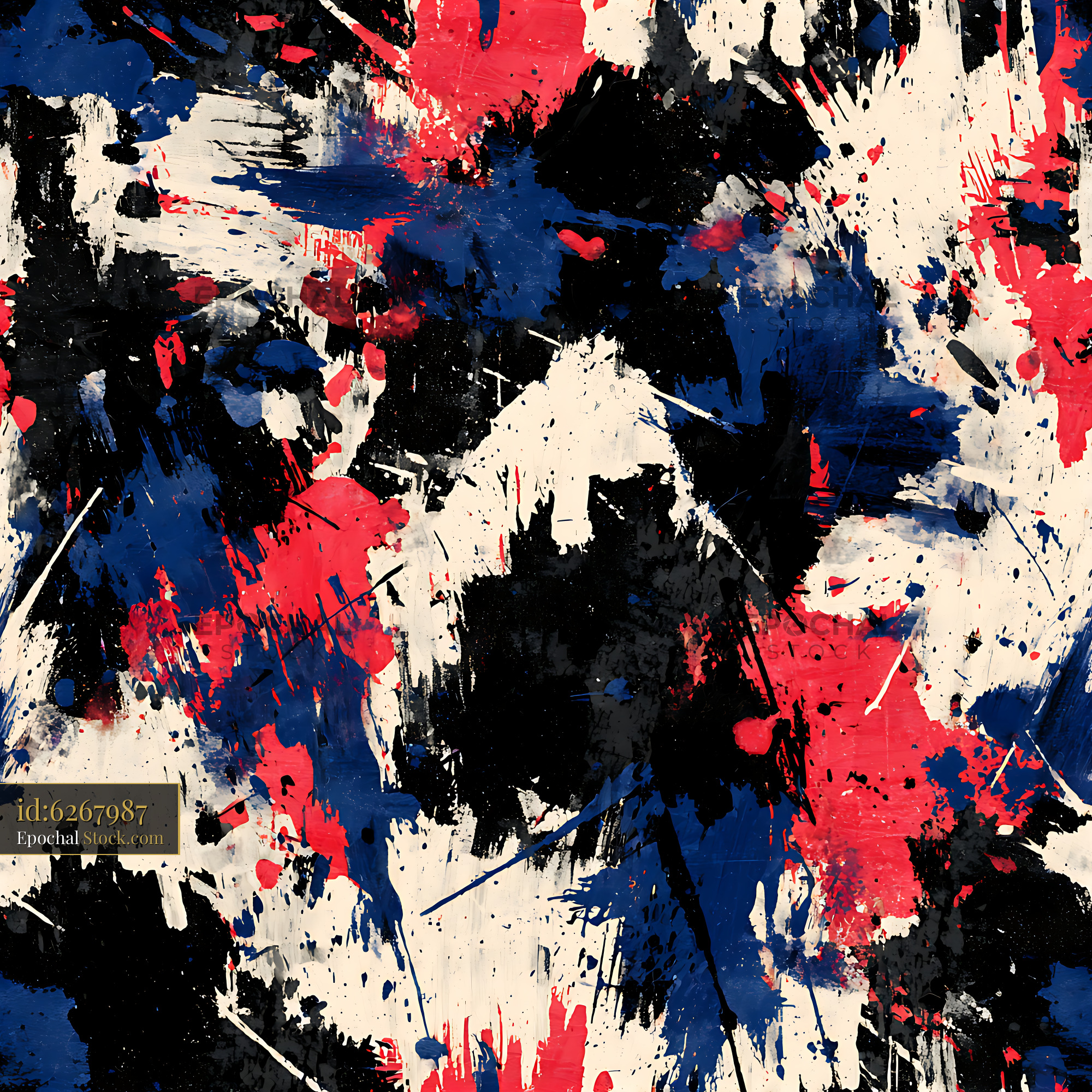 Bold Abstract Paint Splatter Seamless Pattern - stock photo