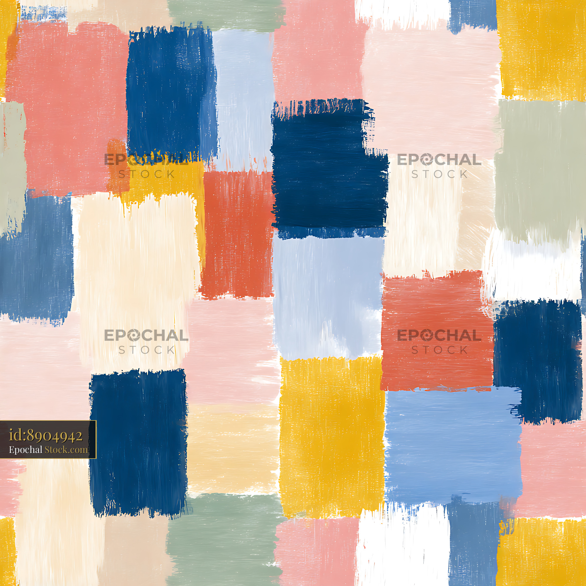 Abstract Brushstroke Squares Seamless Pattern - stock photo
