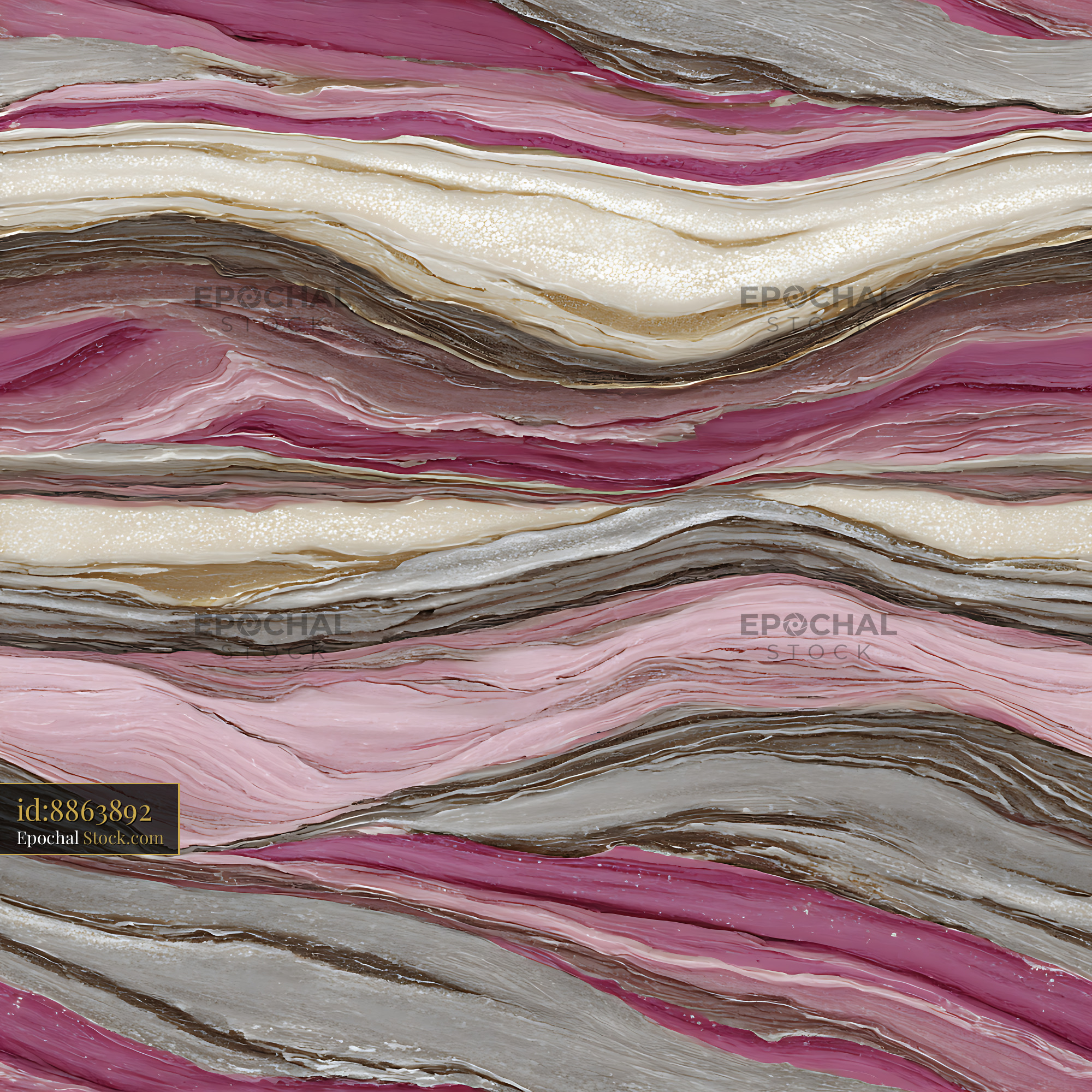 Abstract Textured Impasto Layers Seamless Pattern - stock photo