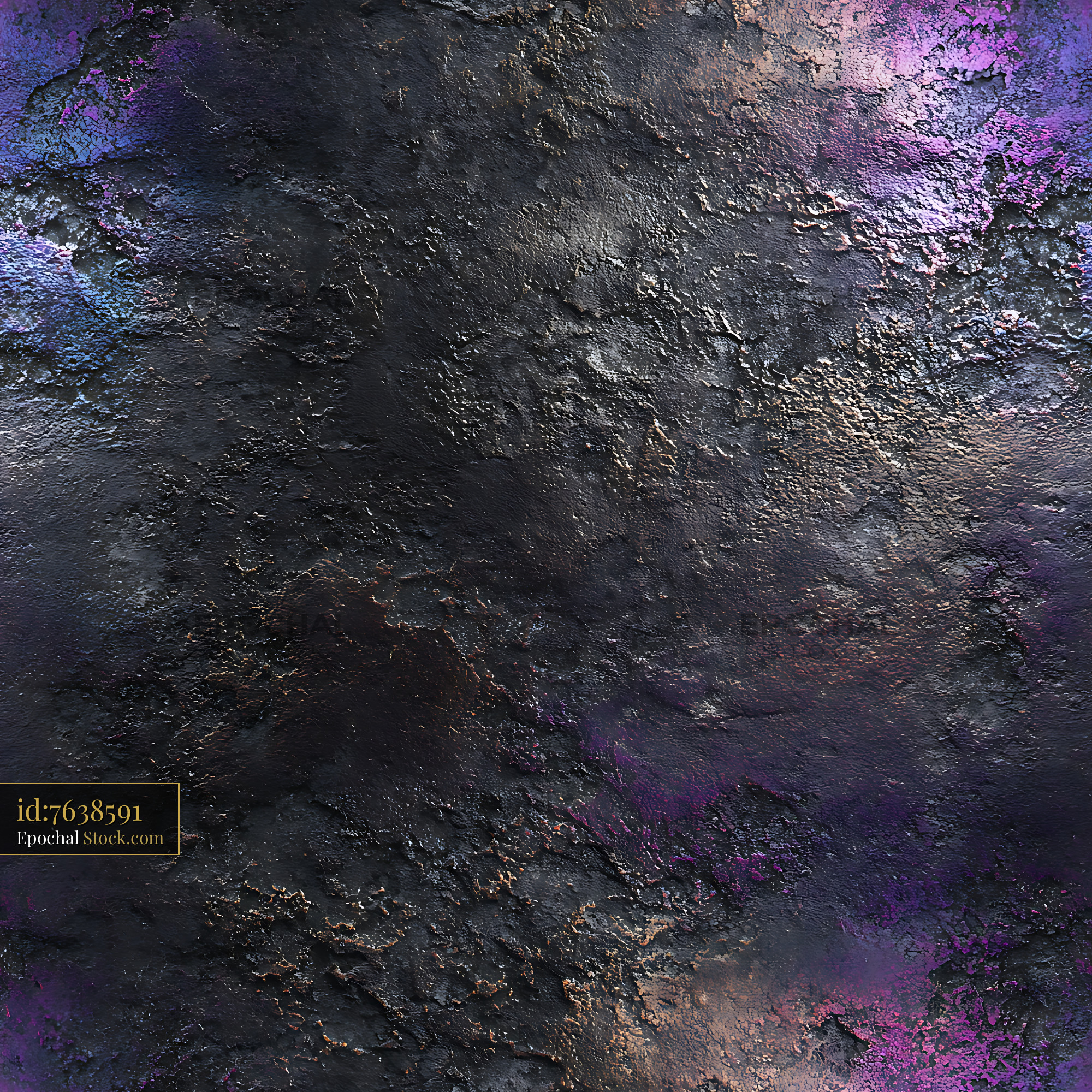 Dark Iridescent Metallic Rock Seamless Pattern - stock photo