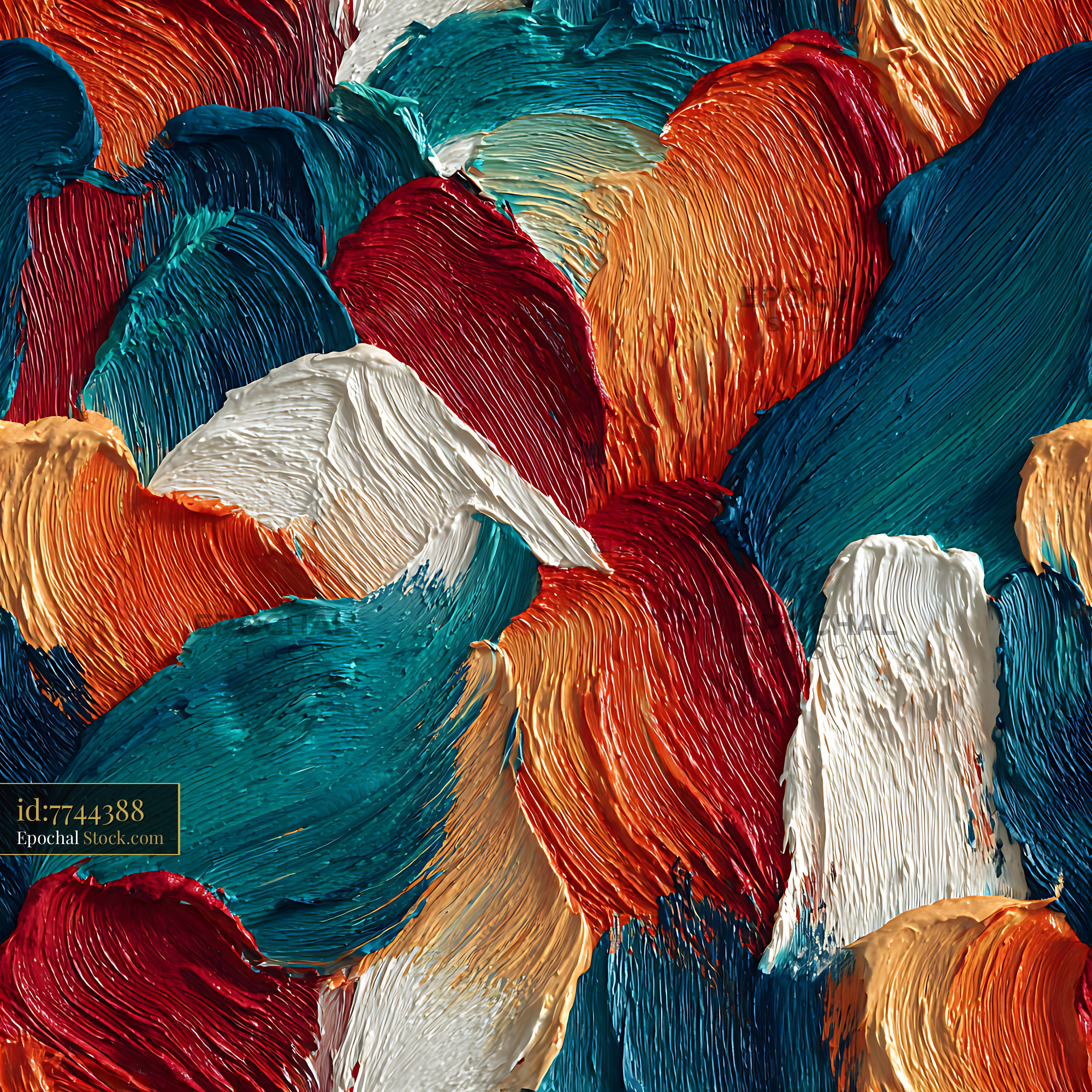 Thick Impasto Oil Paint Strokes Seamless Pattern - stock photo