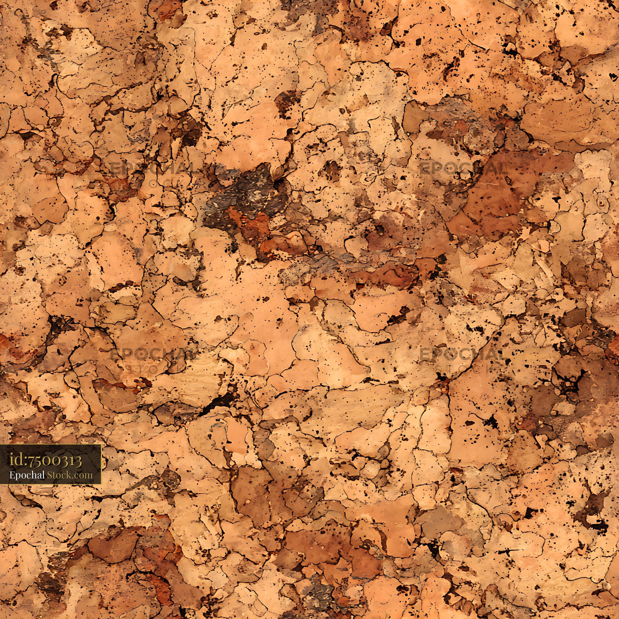 Rustic Natural Cork Wood Texture Seamless Pattern - stock photo
