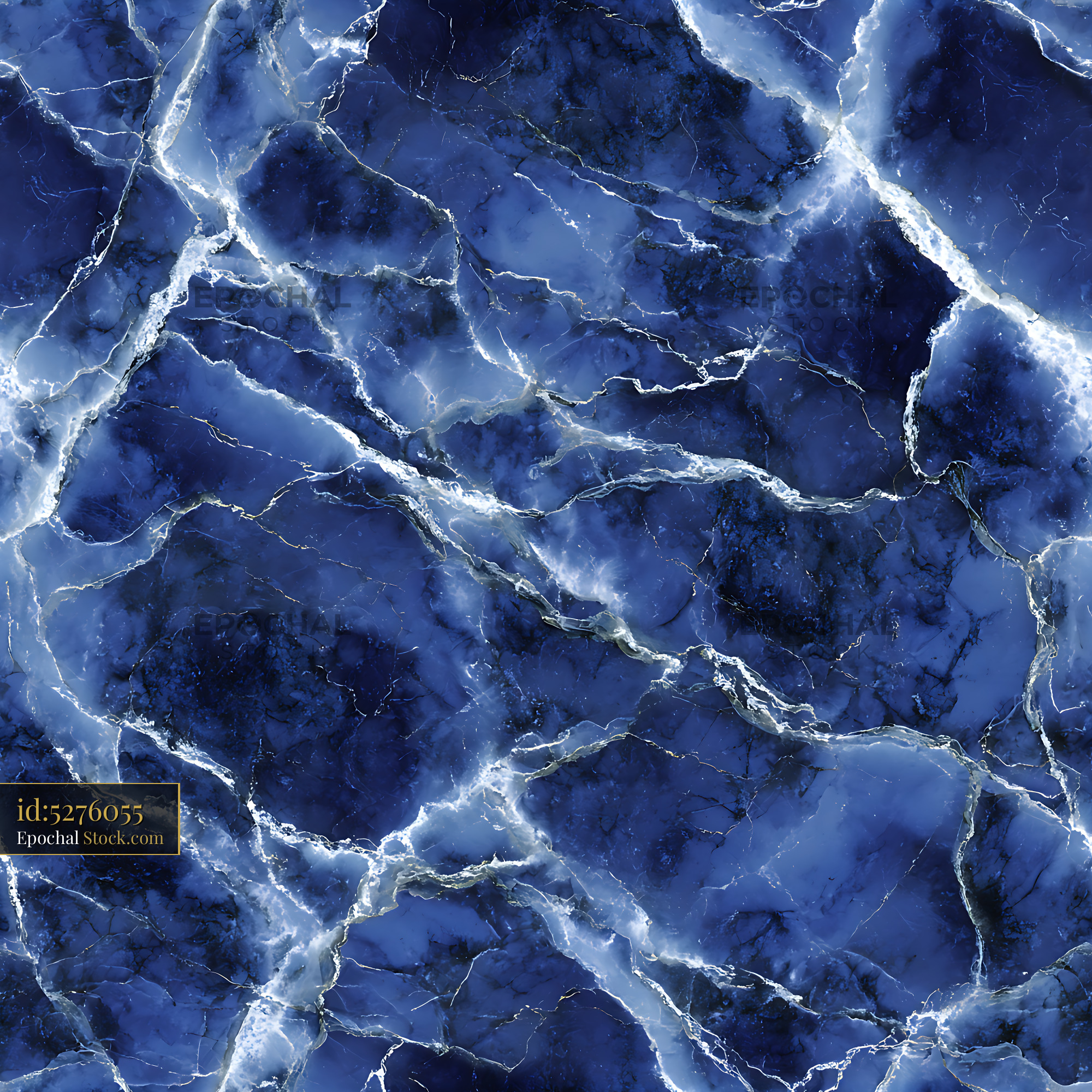 Sapphire Marble Crystalline Veins Seamless Pattern - stock photo