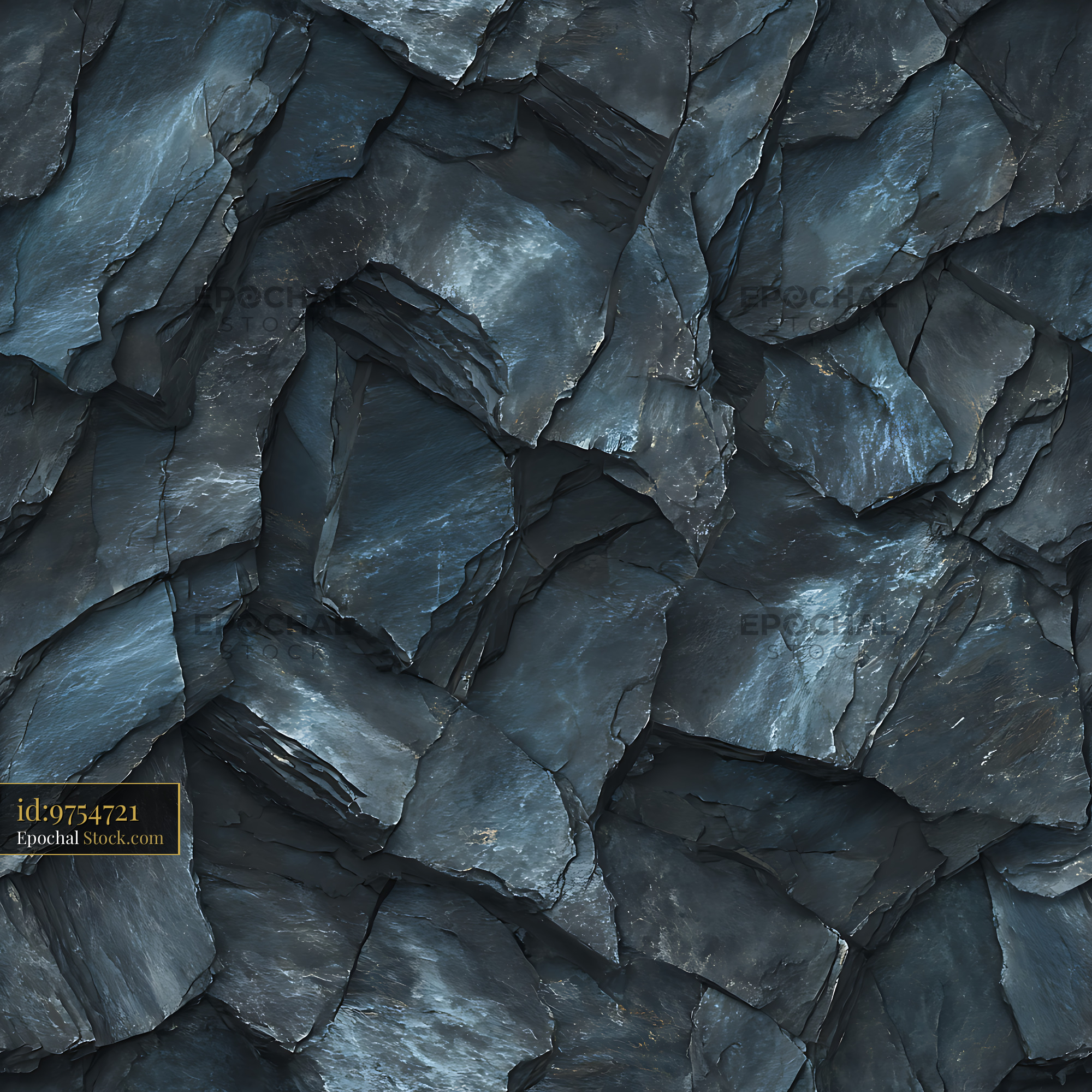 Rugged Dark Slate Rock Texture Seamless Pattern - stock photo