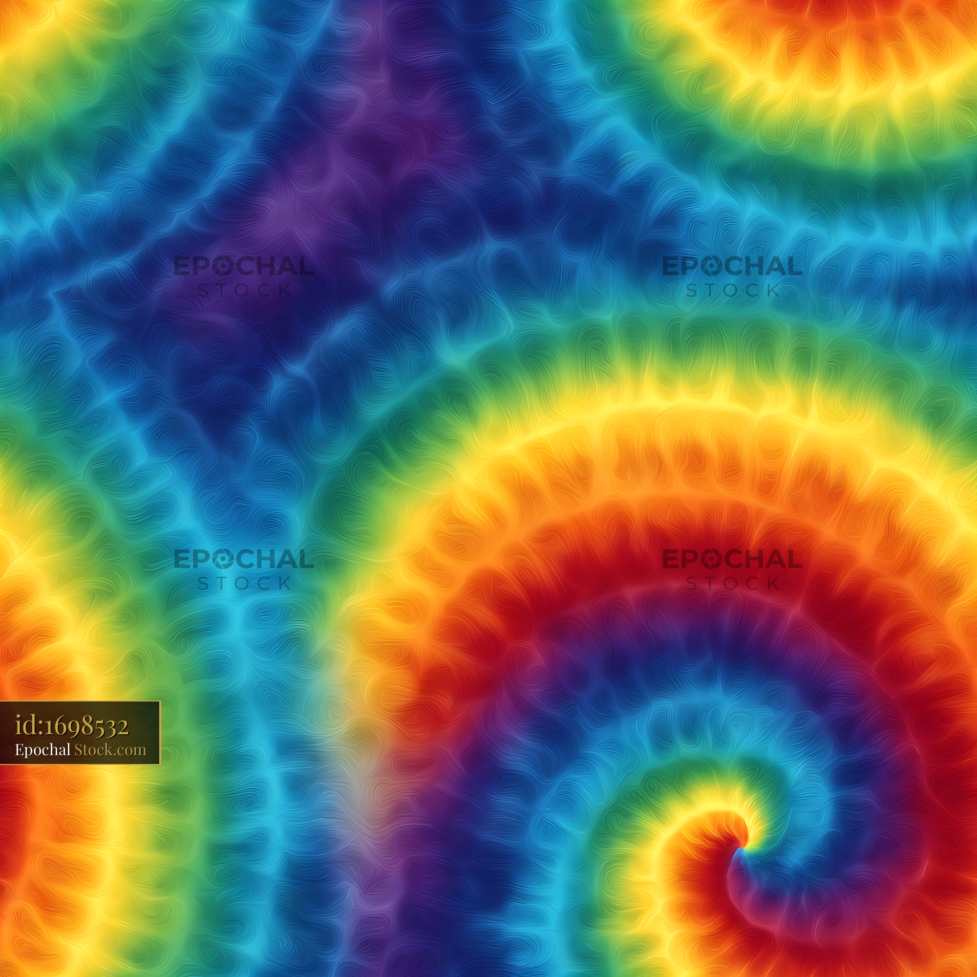 Rainbow Swirl Psychedelic Tie Dye Seamless Pattern - stock photo
