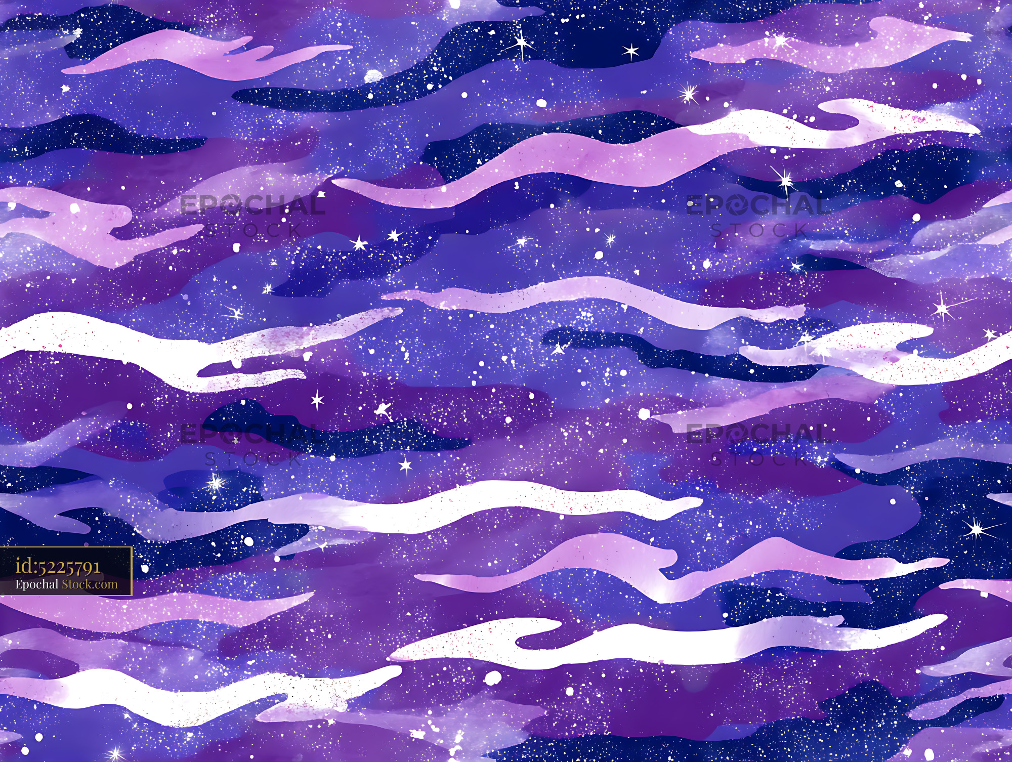 Purple Cosmic Waves Camouflage Seamless Pattern - stock photo