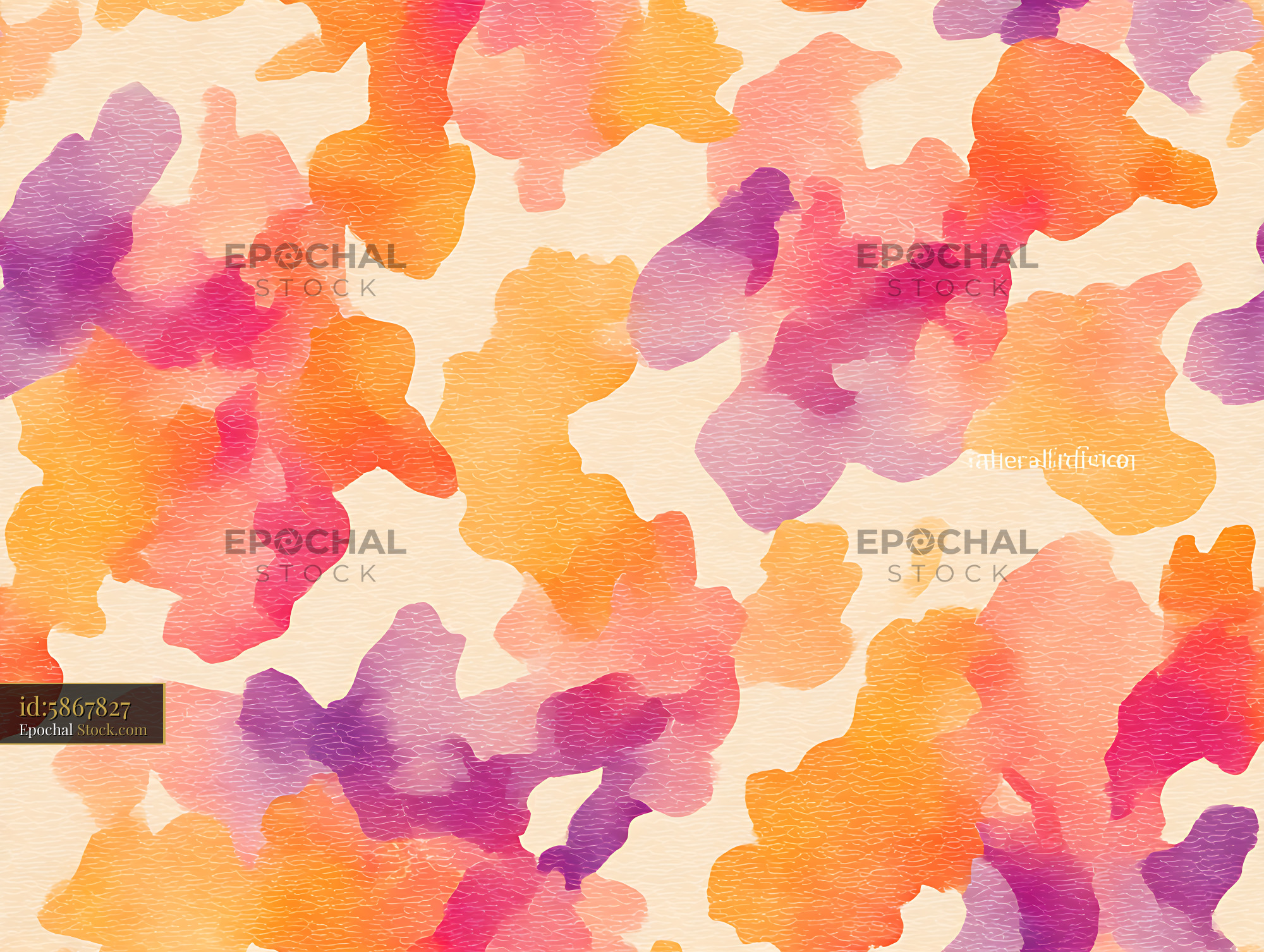 Warm Amber Coral Watercolor Abstract Repeat Patter - stock photo