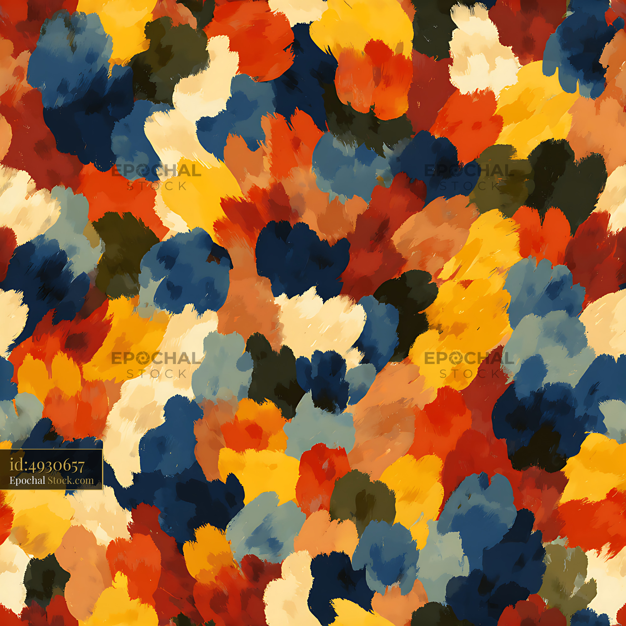 Abstract Painterly Brushstrokes Seamless Pattern - stock photo