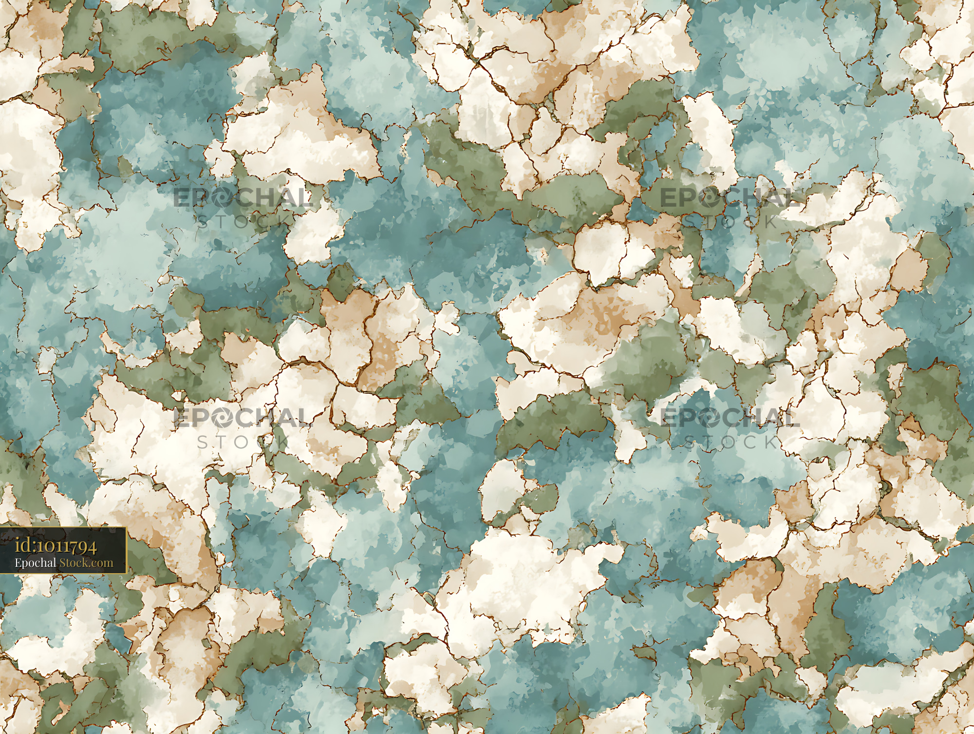 Weathered Earth and Teal Abstract Seamless Pattern - stock photo