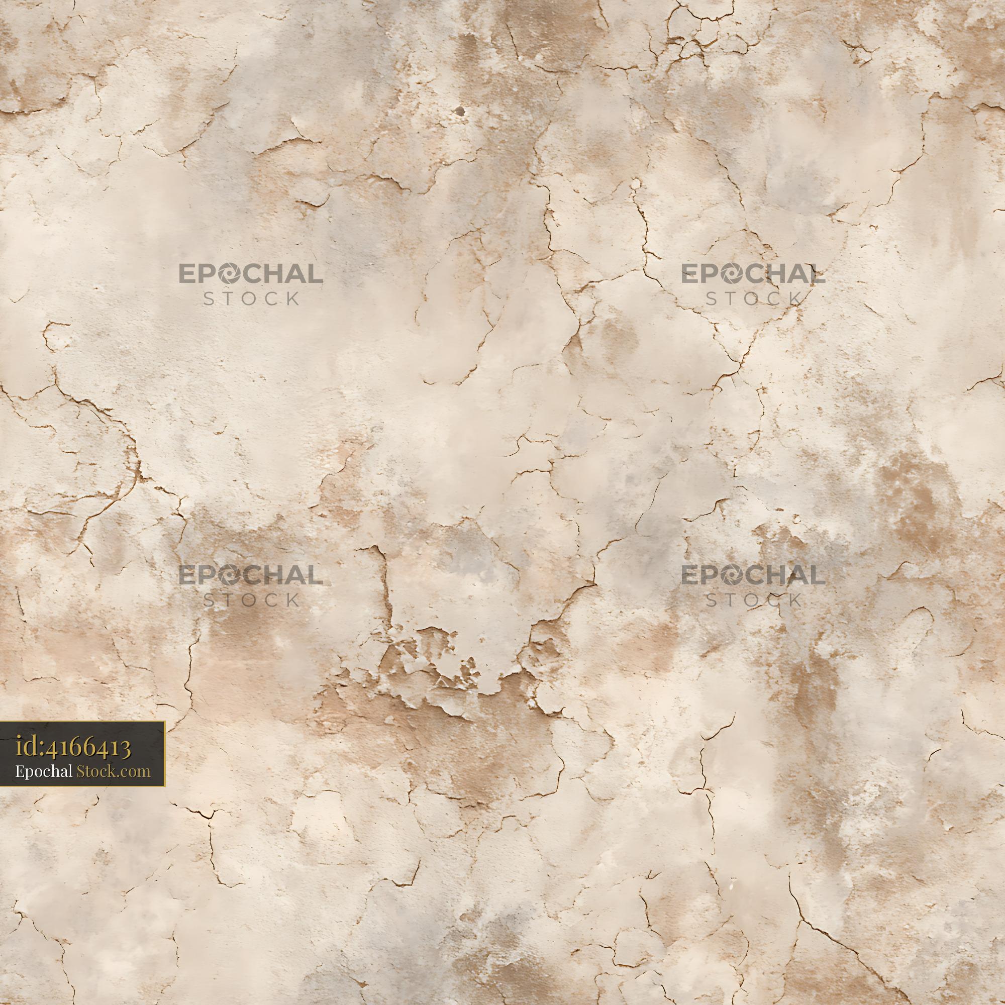 Rustic Aged Cracked Plaster Wall Seamless Pattern - stock photo