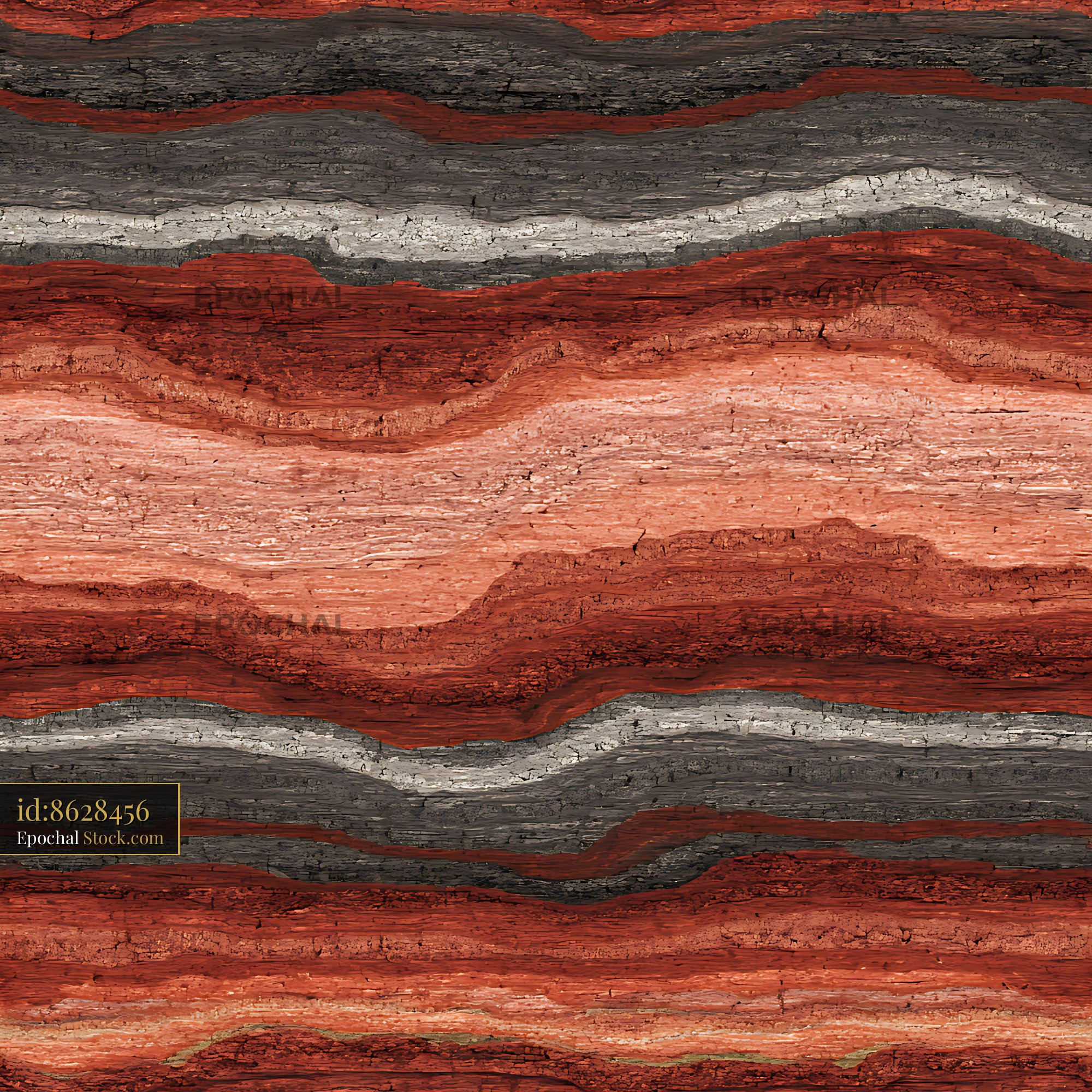 Geological Strata Terracotta Seamless Pattern - stock photo