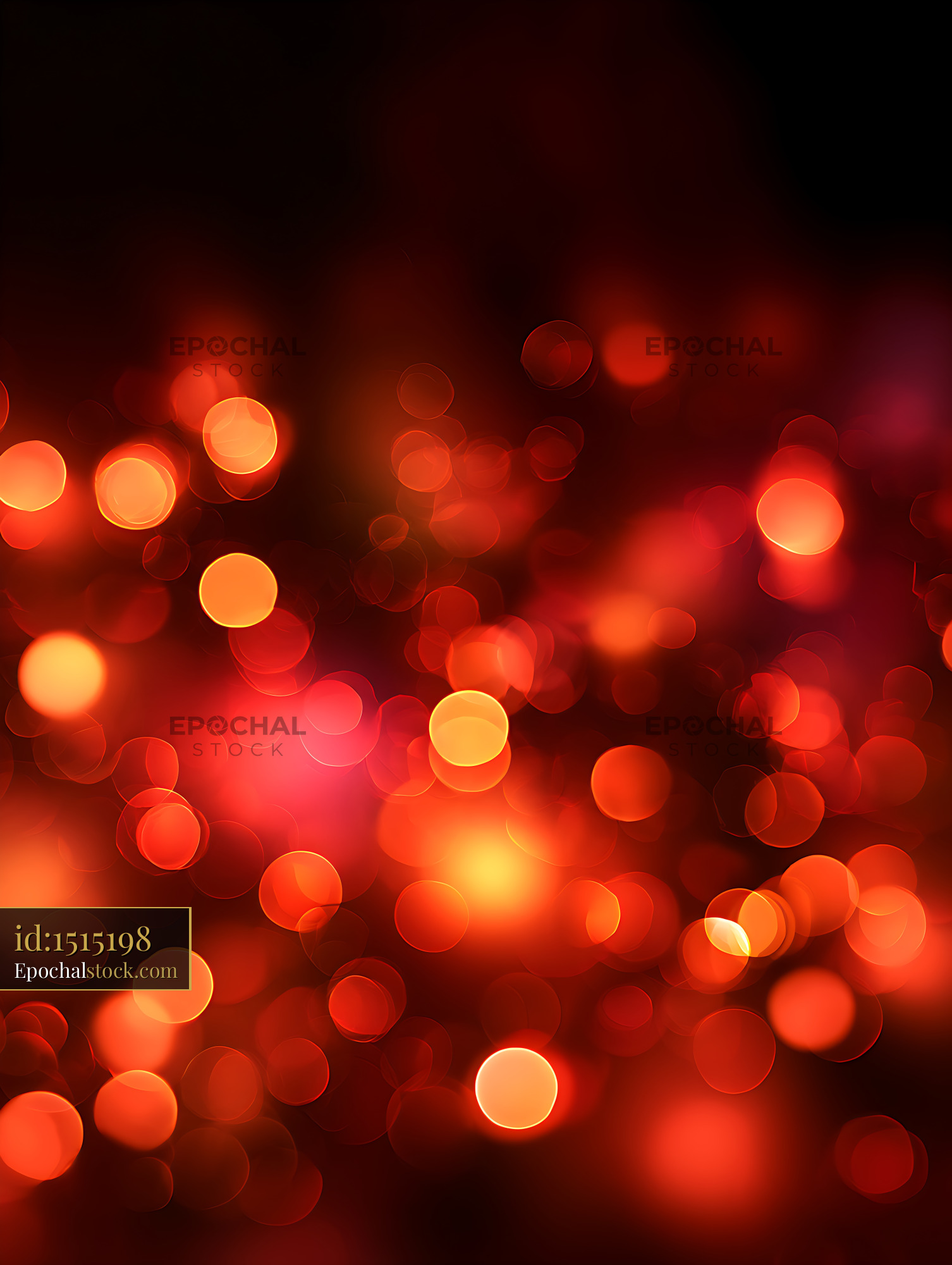 Watermarked full-resolution preview of Warm abstract bokeh lights in red and orange