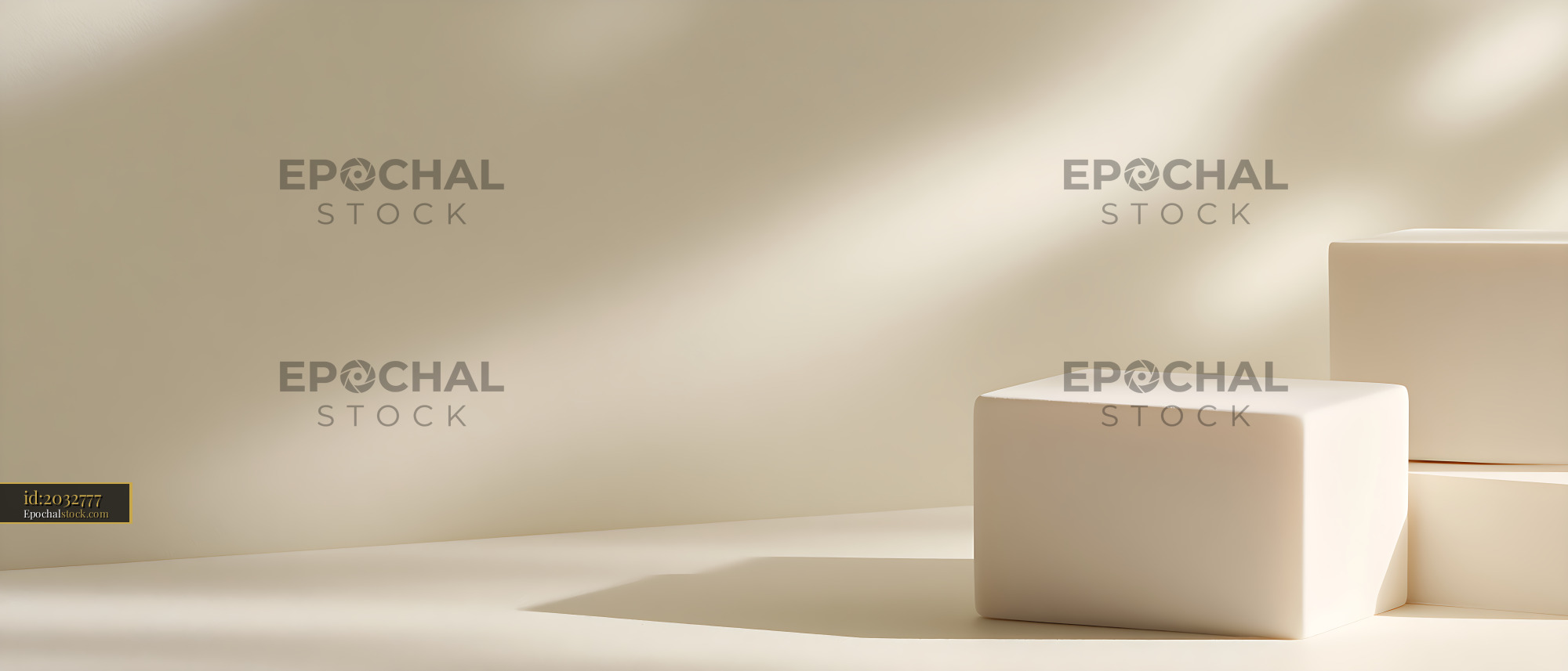 Watermarked full-resolution preview of Cream geometric blocks with warm light and shadows