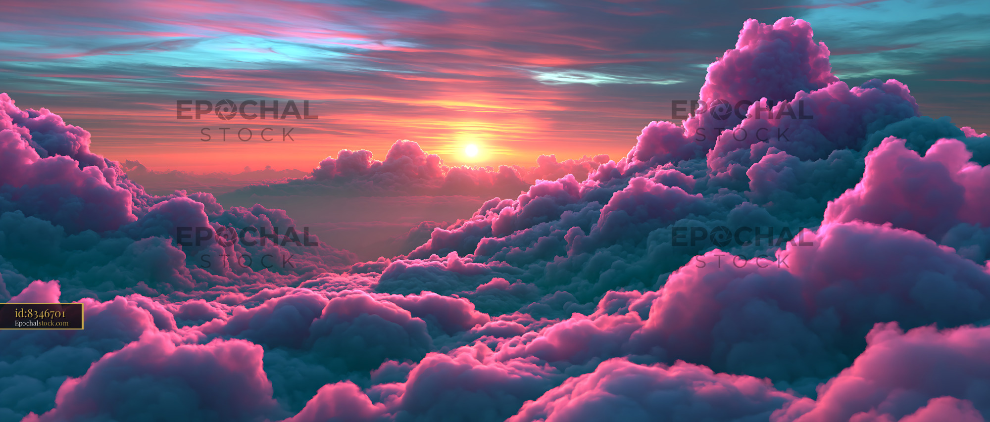Watermarked full-resolution preview of Sunrise over colorful clouds in the sky