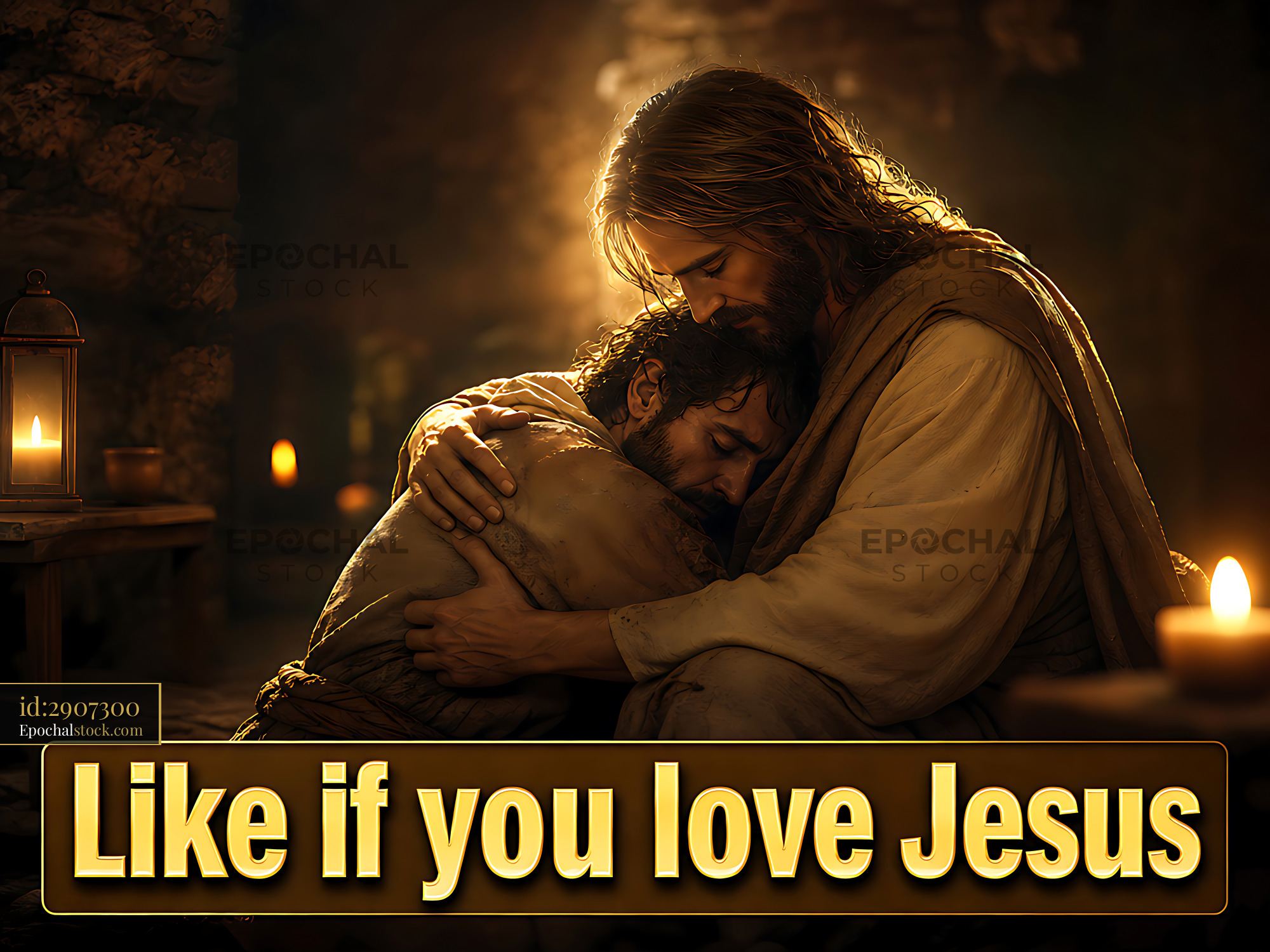 Watermarked full-resolution preview of Emotional moment between Jesus and a follower