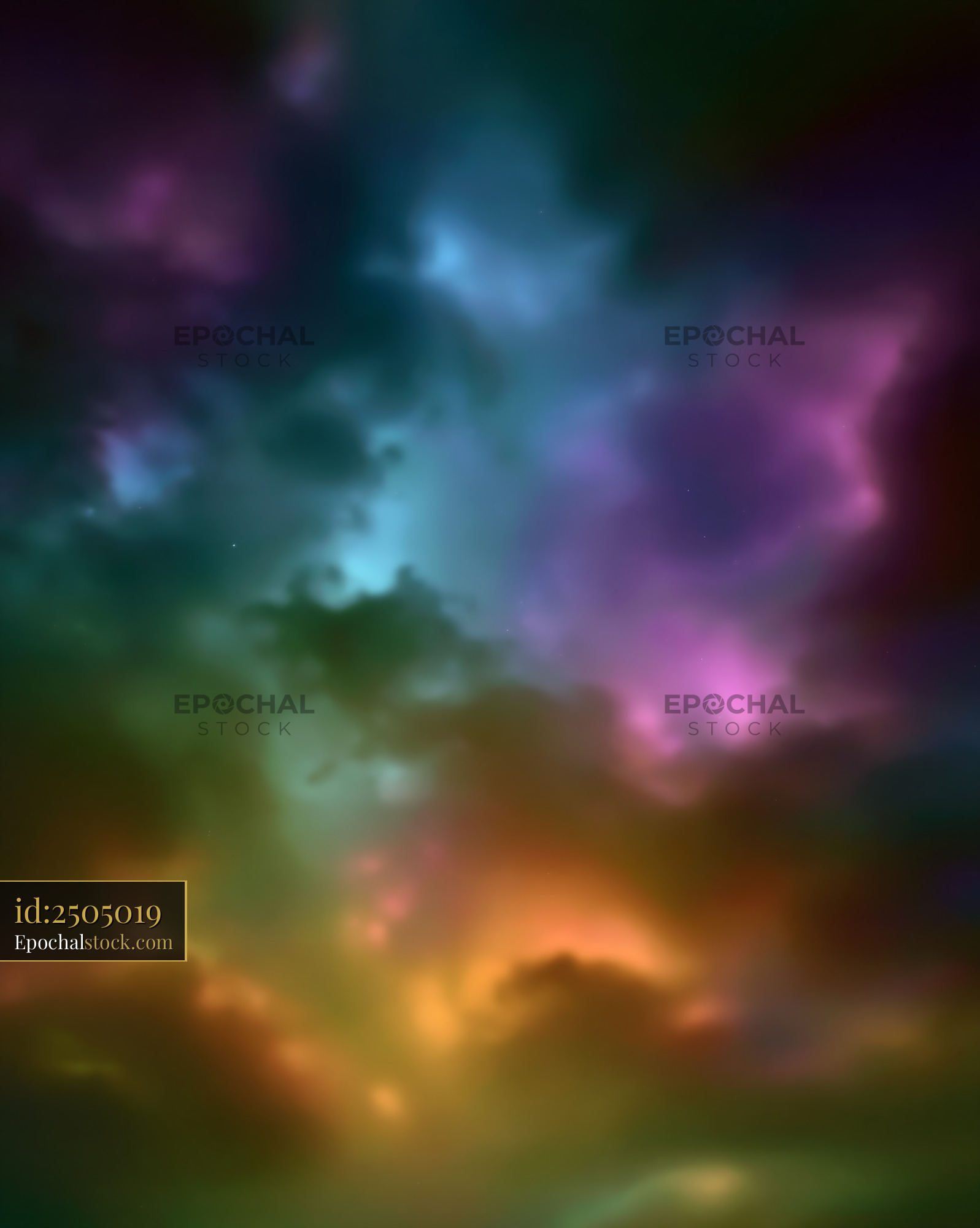 Colorful Clouds Create a Vibrant Sky at Twilight Over the Horizon - stock photo