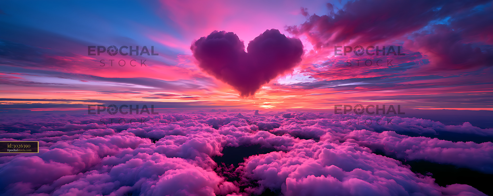 Watermarked full-resolution preview of Pink and purple sunset over illuminated clouds
