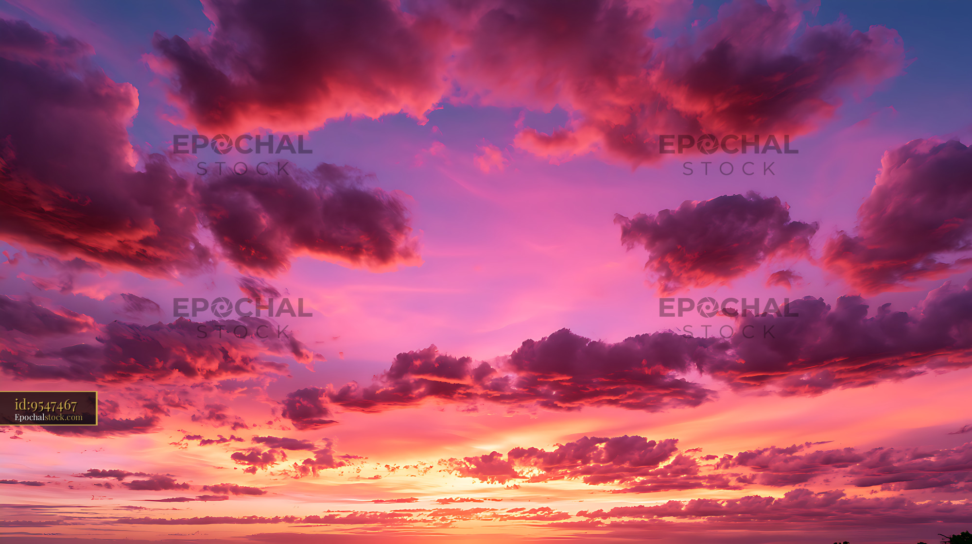 Watermarked full-resolution preview of Colorful sky with clouds during sunset