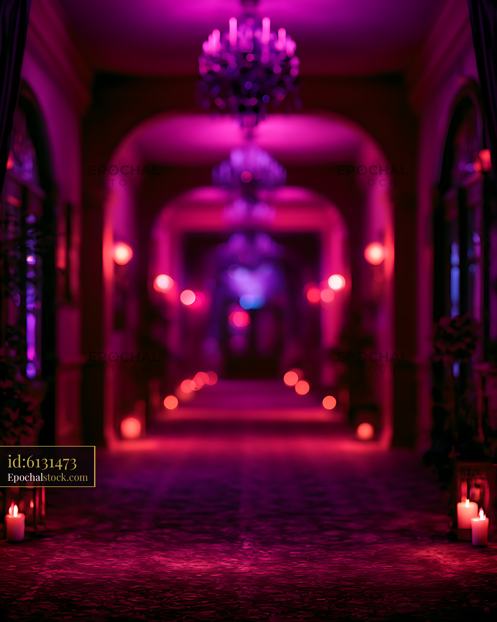 Watermarked full-resolution preview of Atmospheric magenta wedding ceremony aisle