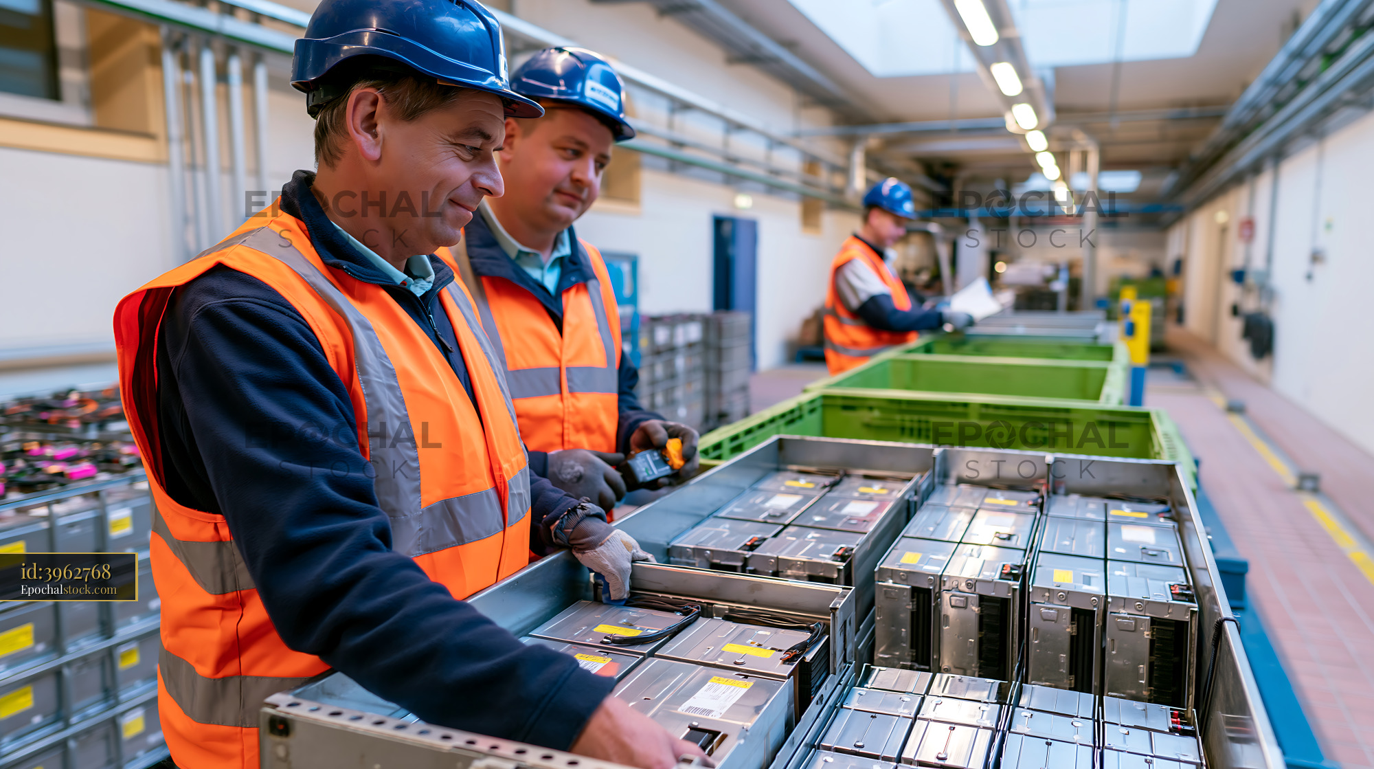 Watermarked full-resolution preview of Workers sorting electronic components in a factory
