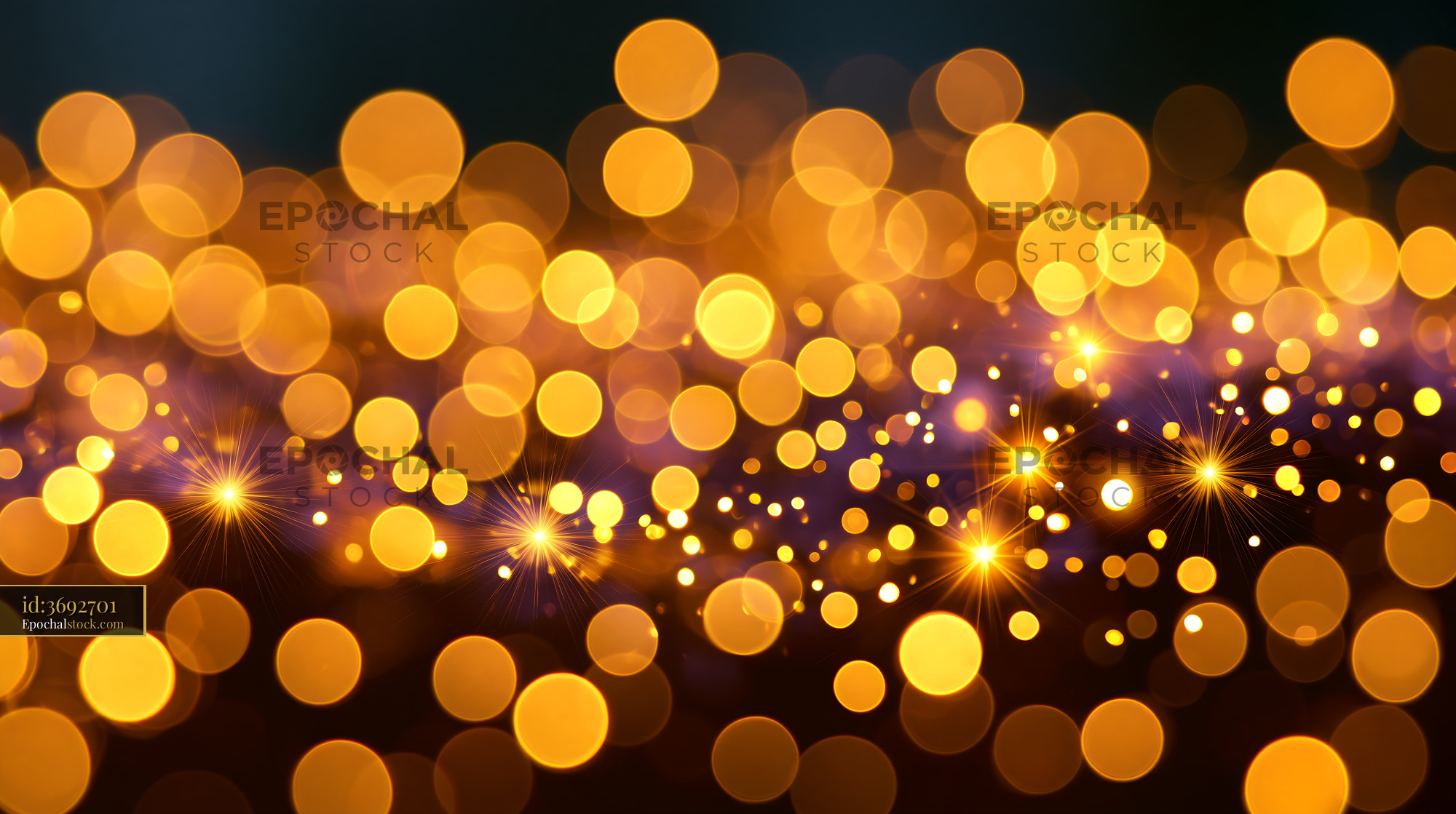 Bokeh Lights Create a Festive Atmosphere in a Dark Setting - stock photo