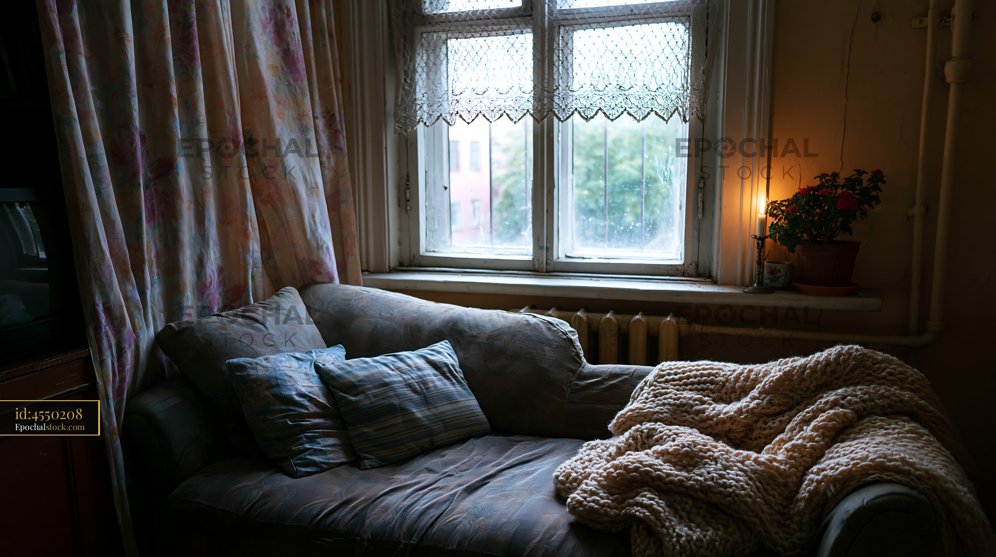 Watermarked full-resolution preview of Cozy living room corner with window and soft furnishings