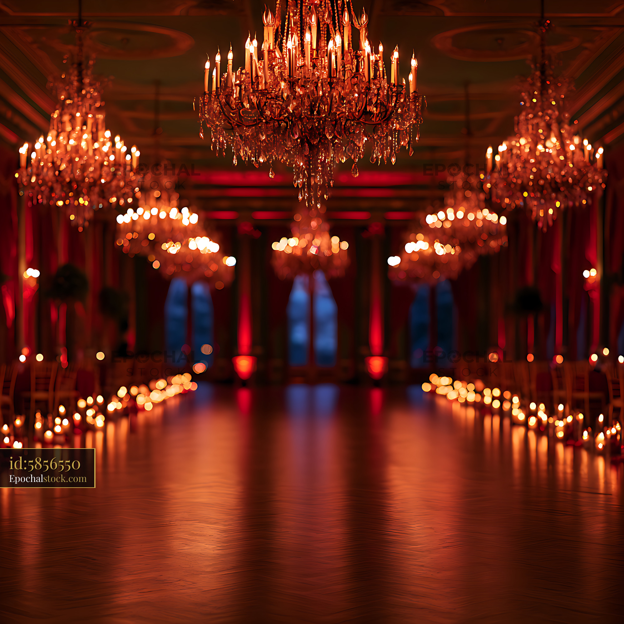 Watermarked full-resolution preview of Atmospheric candlelit ballroom interior
