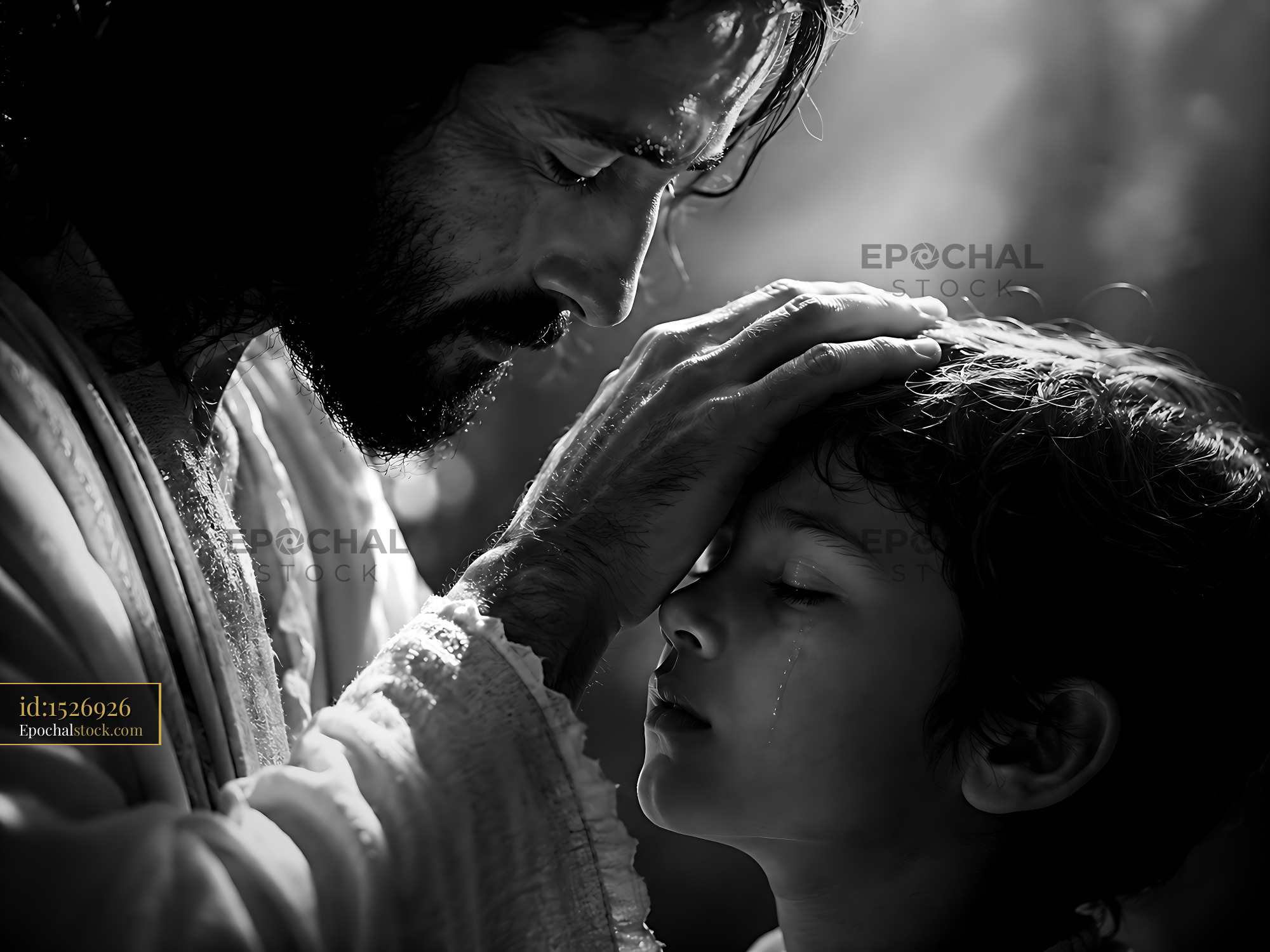 Watermarked full-resolution preview of Father and son sharing a moment of connection