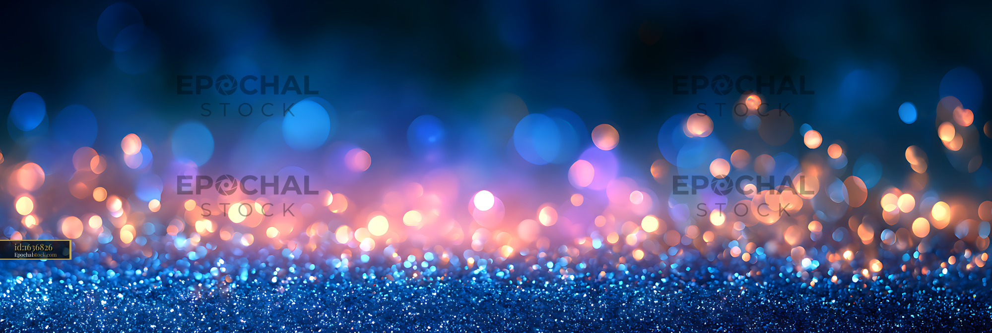 Watermarked full-resolution preview of Colorful night lights create a soft glow on a dark background