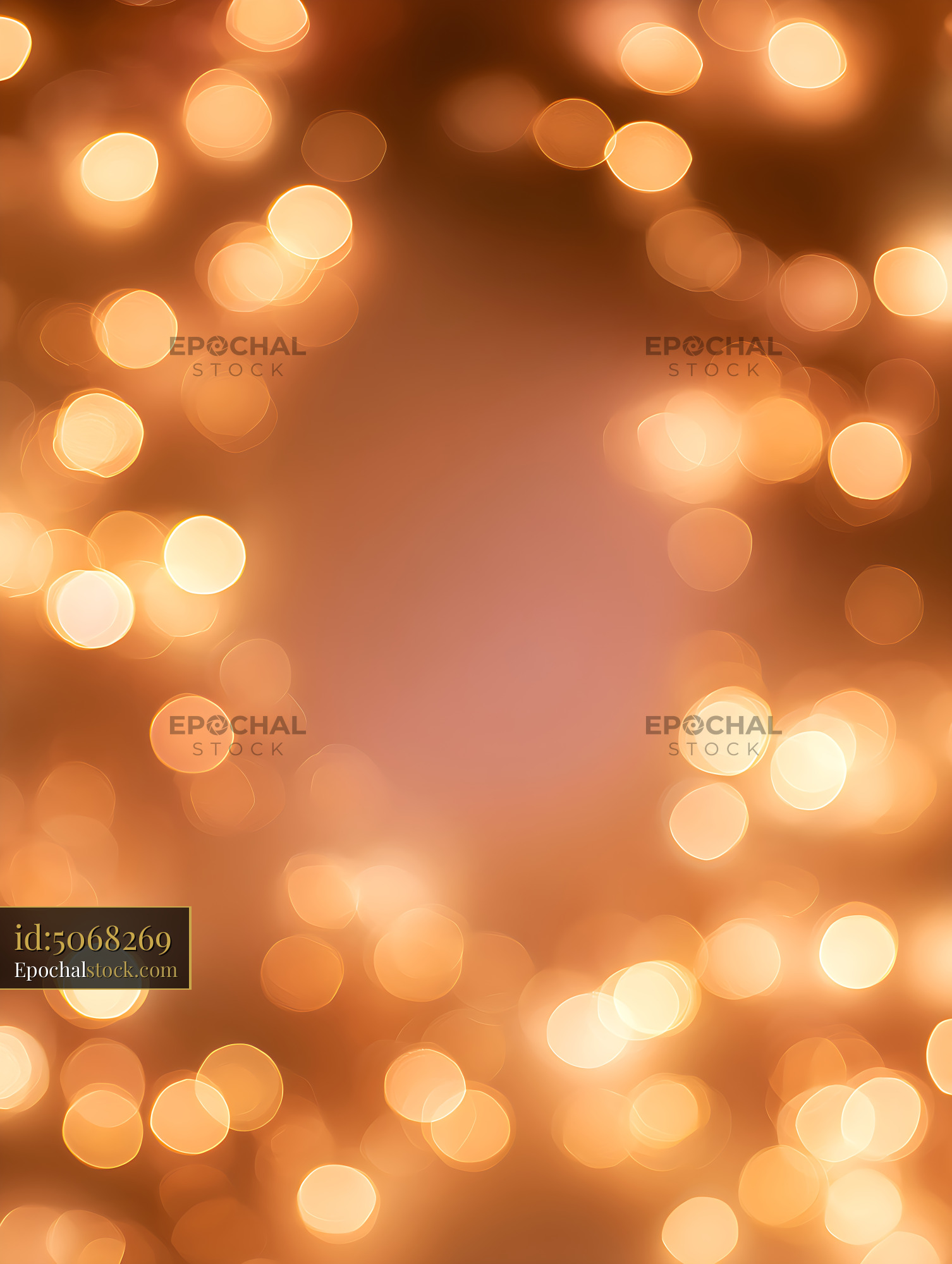 Watermarked full-resolution preview of Abstract warm glowing orange bokeh background