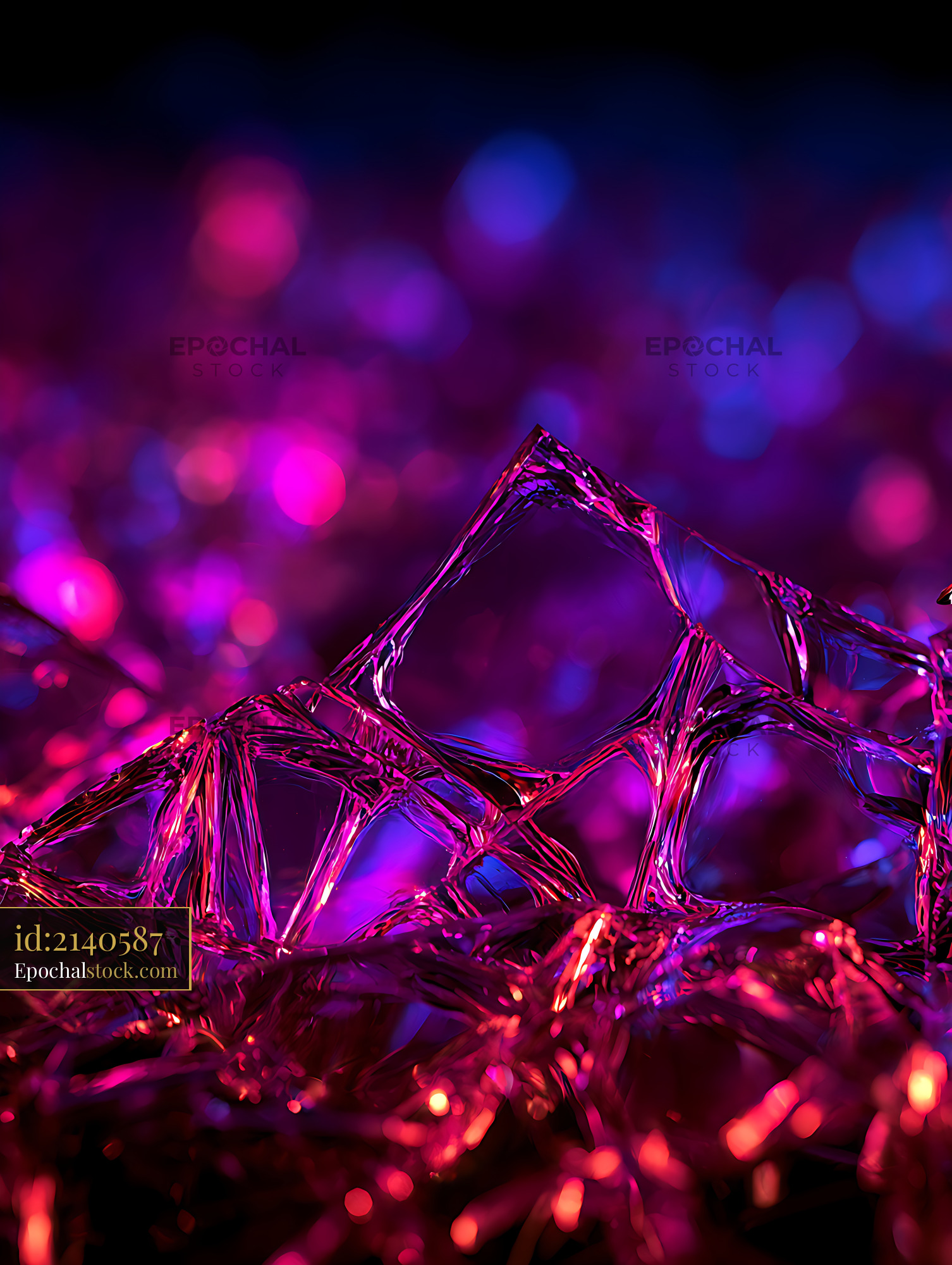 Watermarked full-resolution preview of Colorful ice texture with blue and purple lights in the background